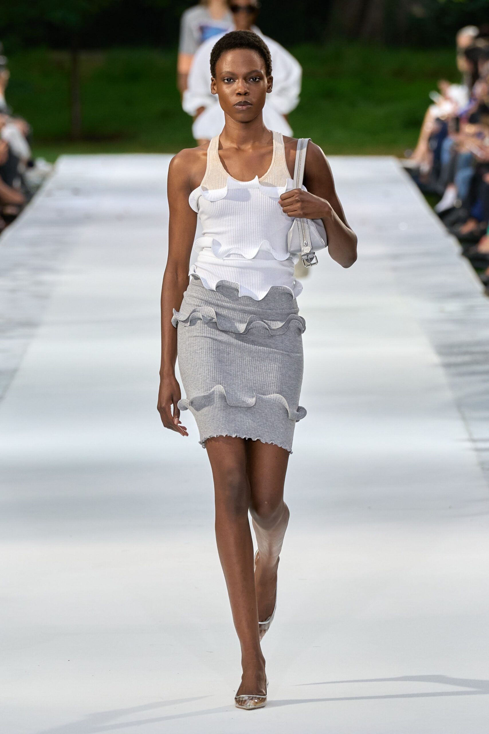 white leather bag