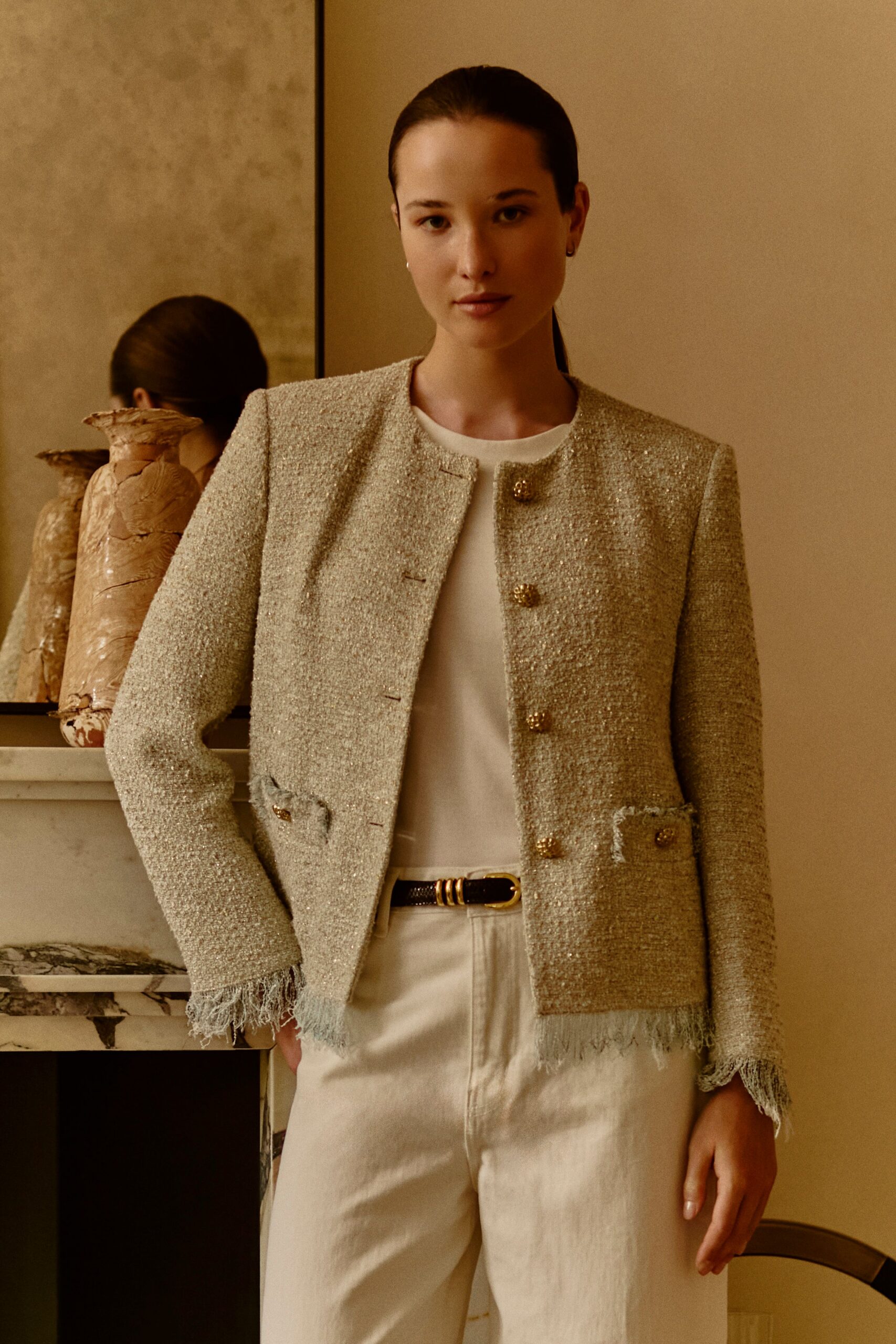ivory wide-leg pants