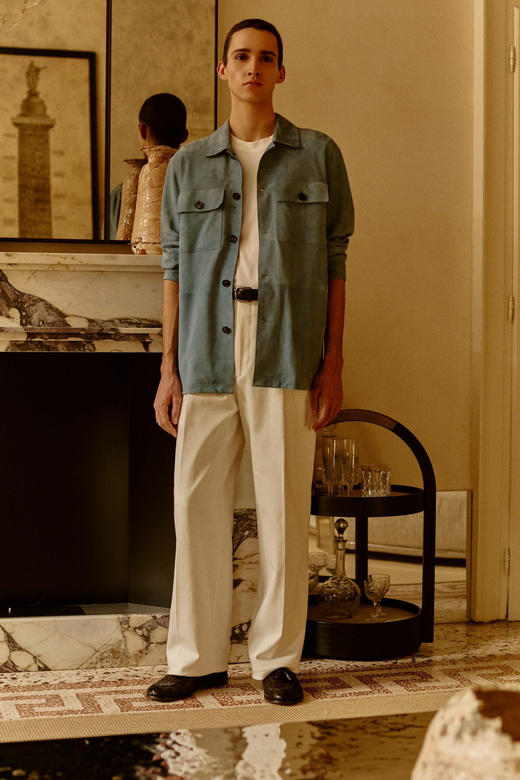 white relaxed wide-leg flowing pants