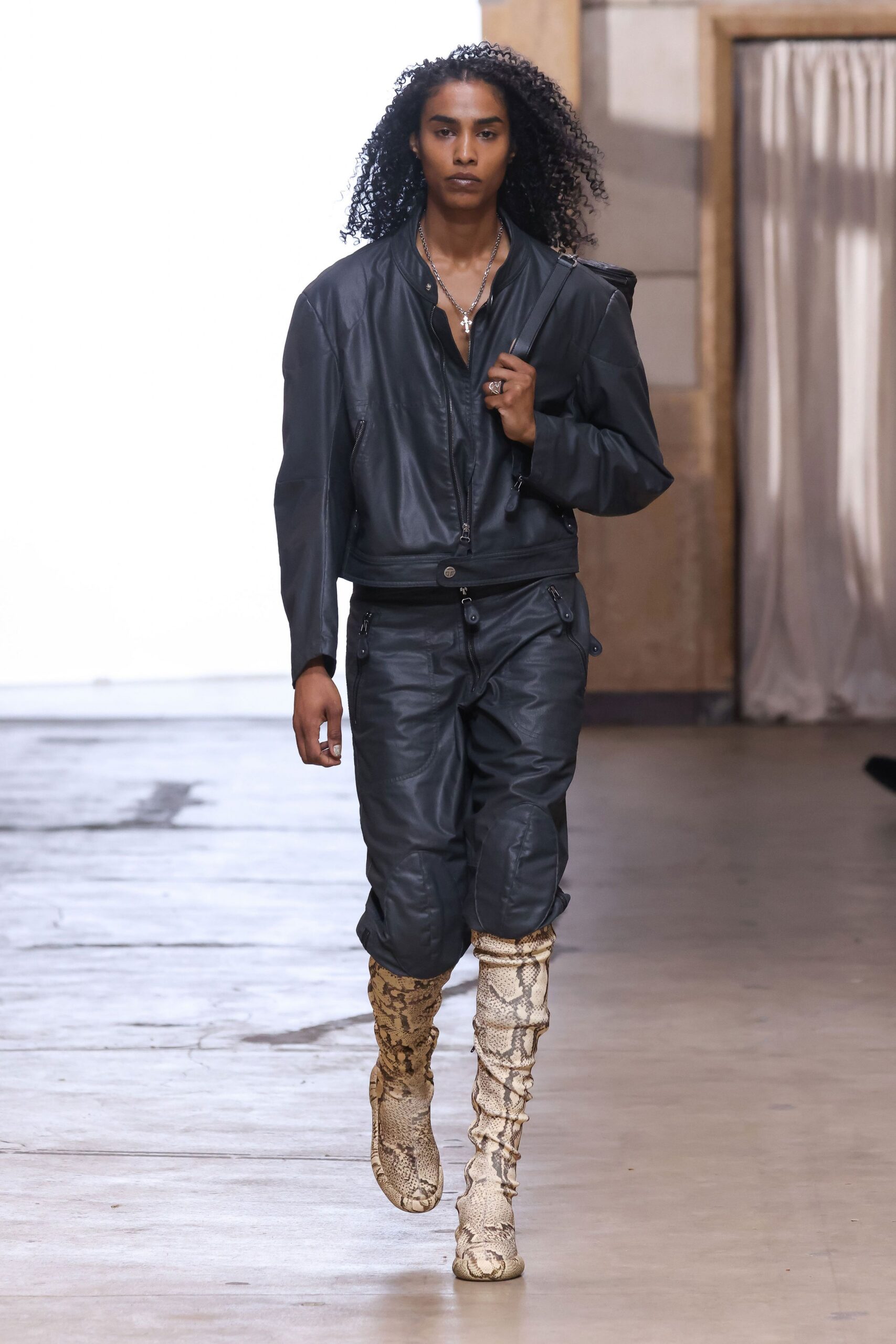 python knee-high boots