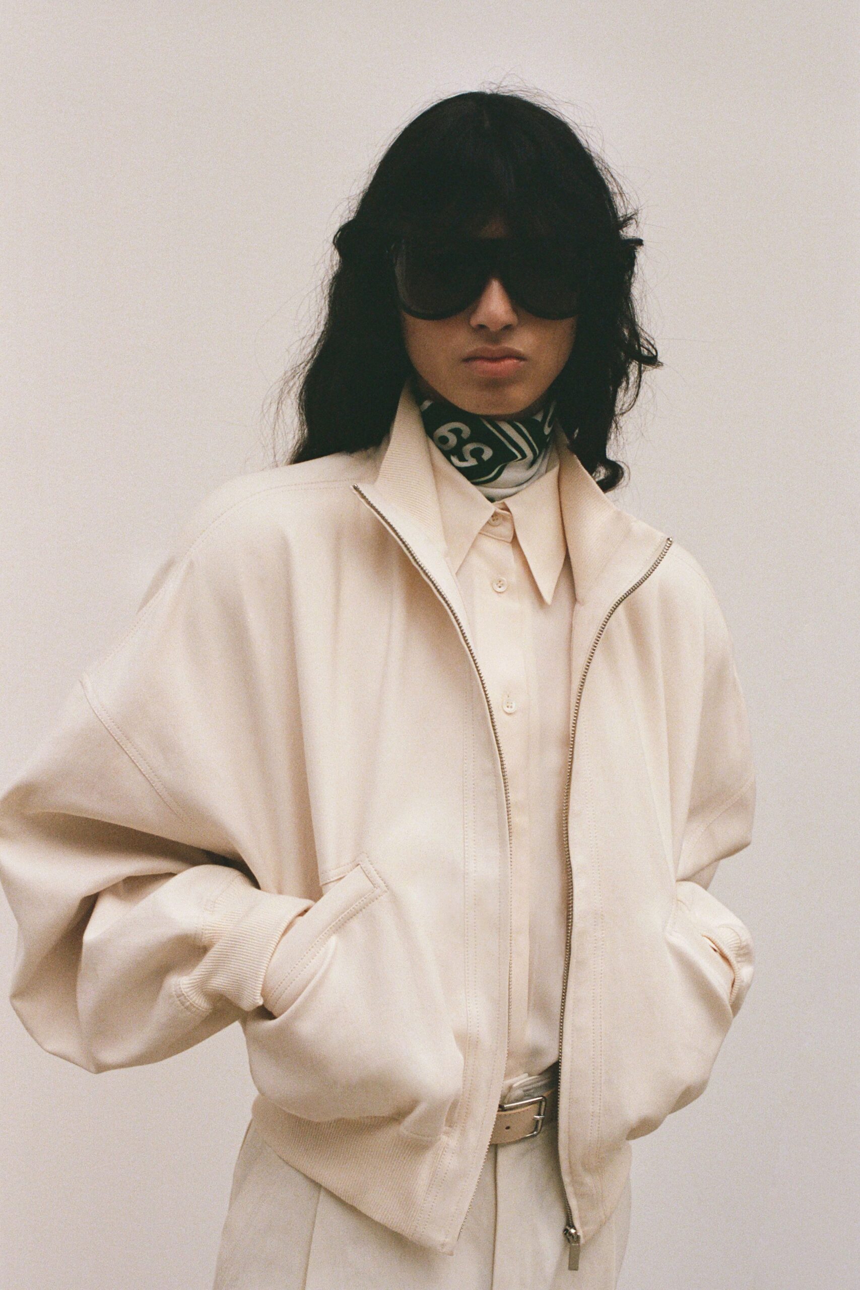 ivory bomber jacket