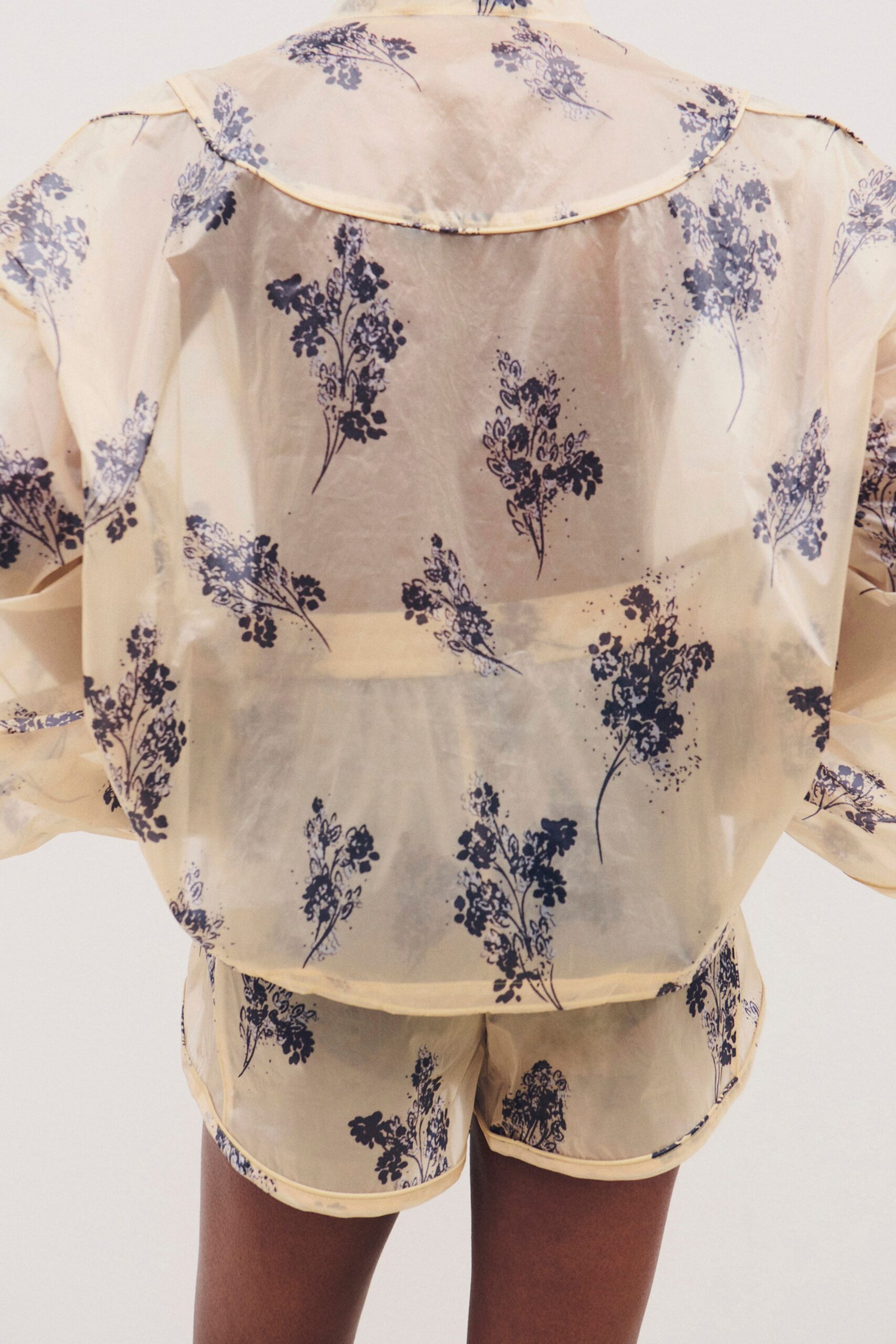 sheer floral organza top