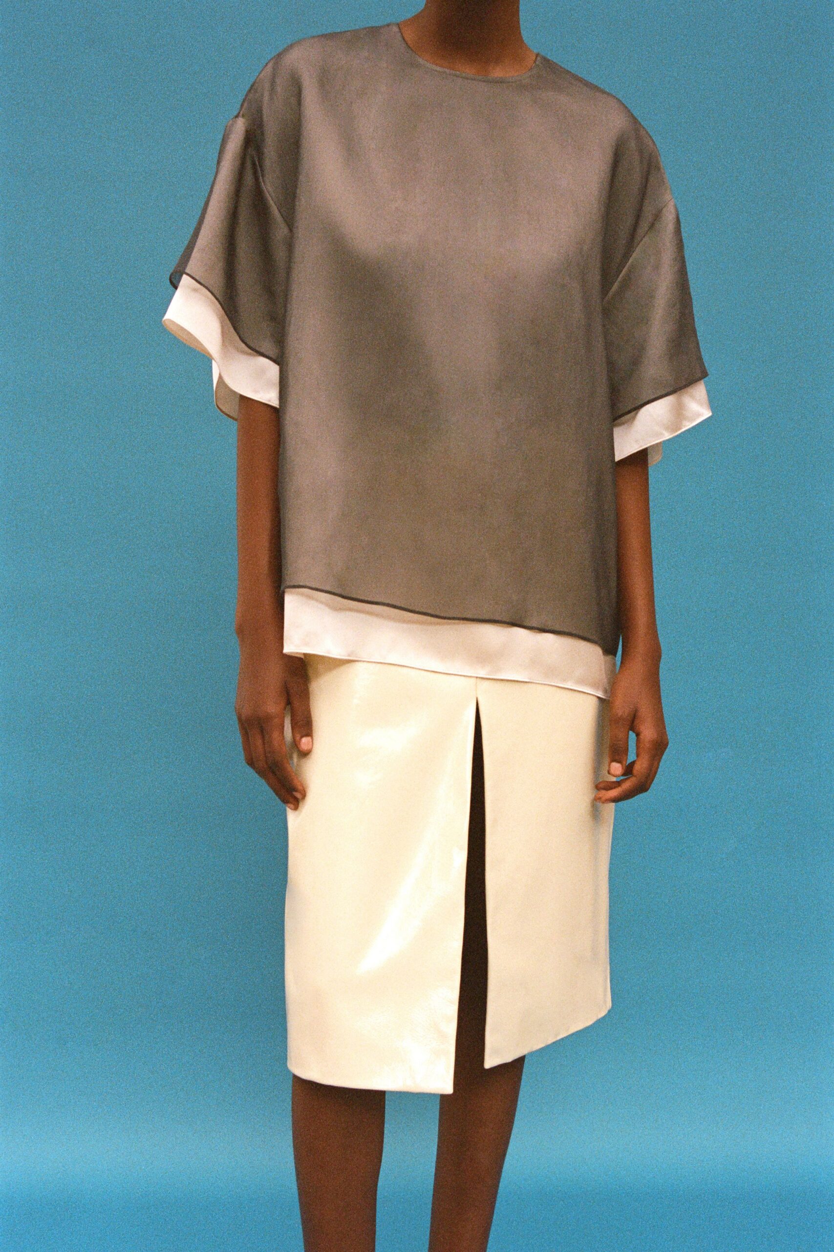 sheer organza layered top