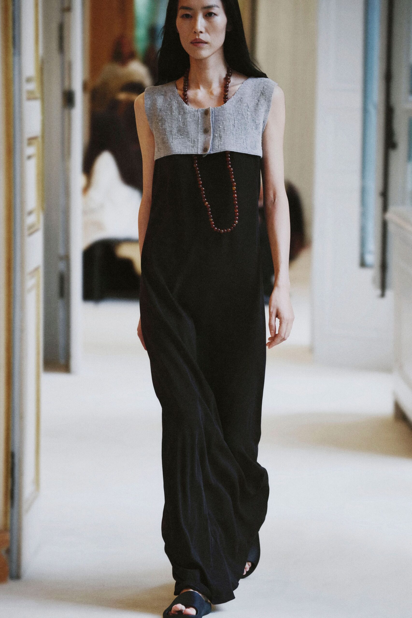color-block knit maxi dress