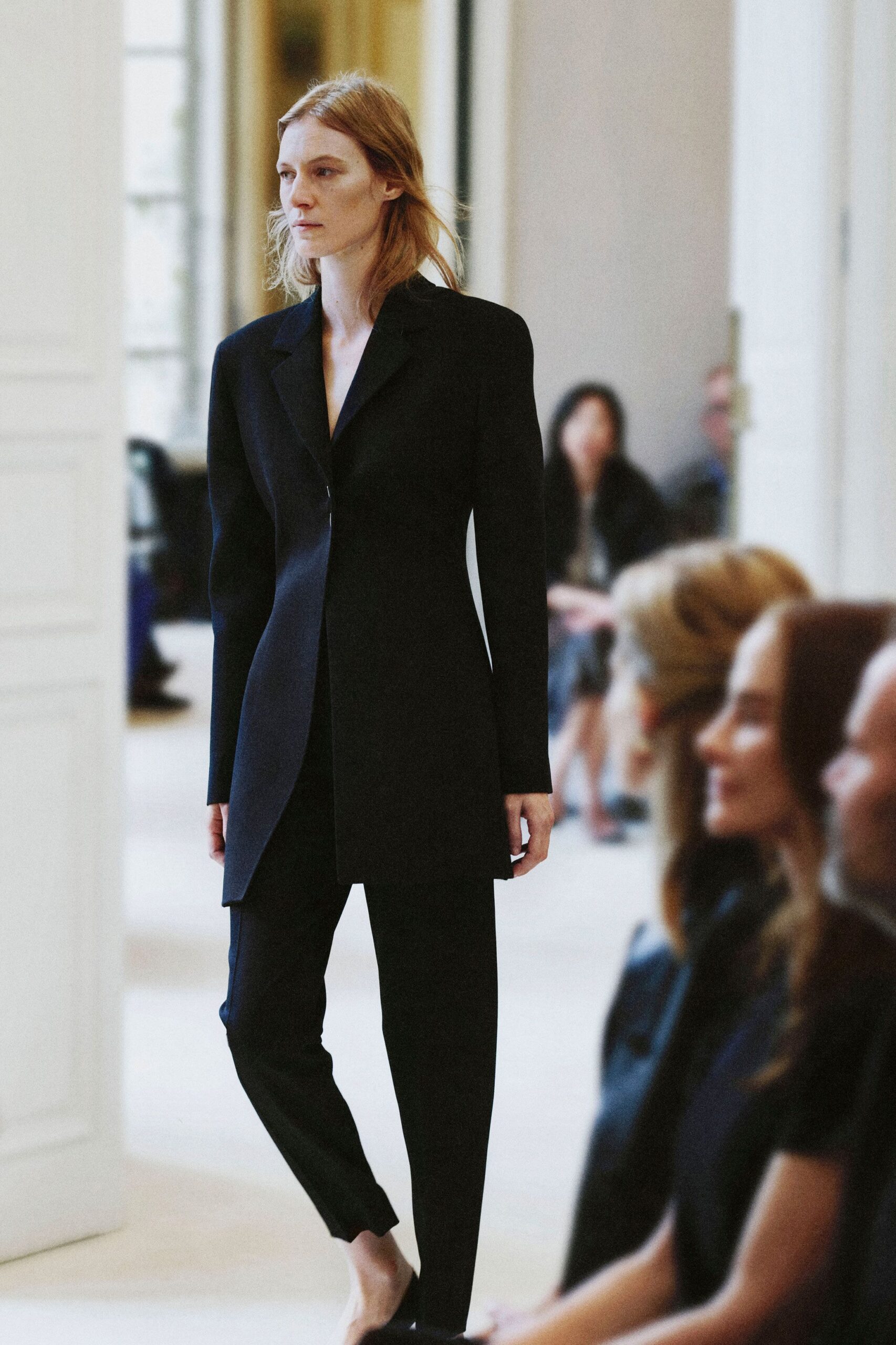 black blazer dress with trousers