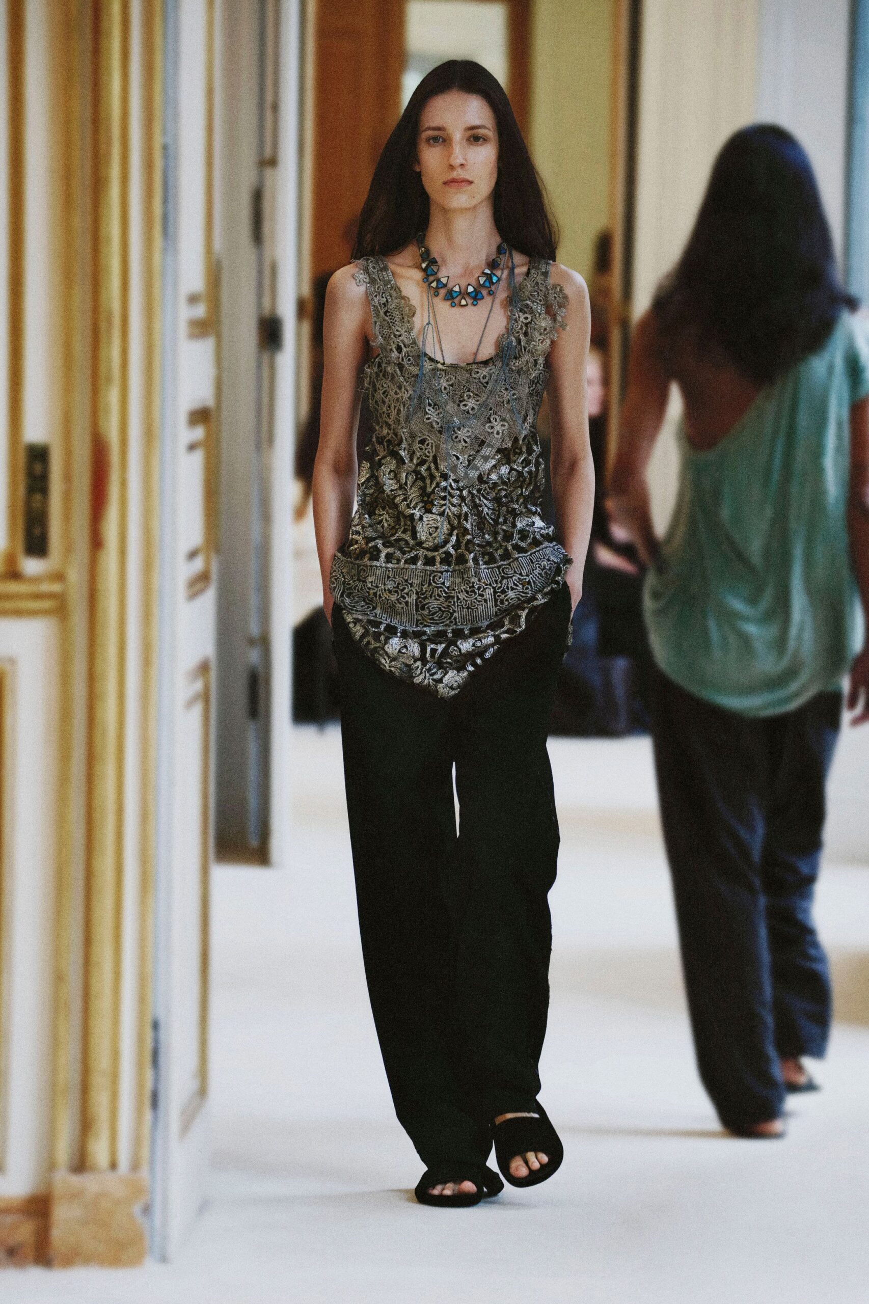 embroidered lace appliqué camisole top
