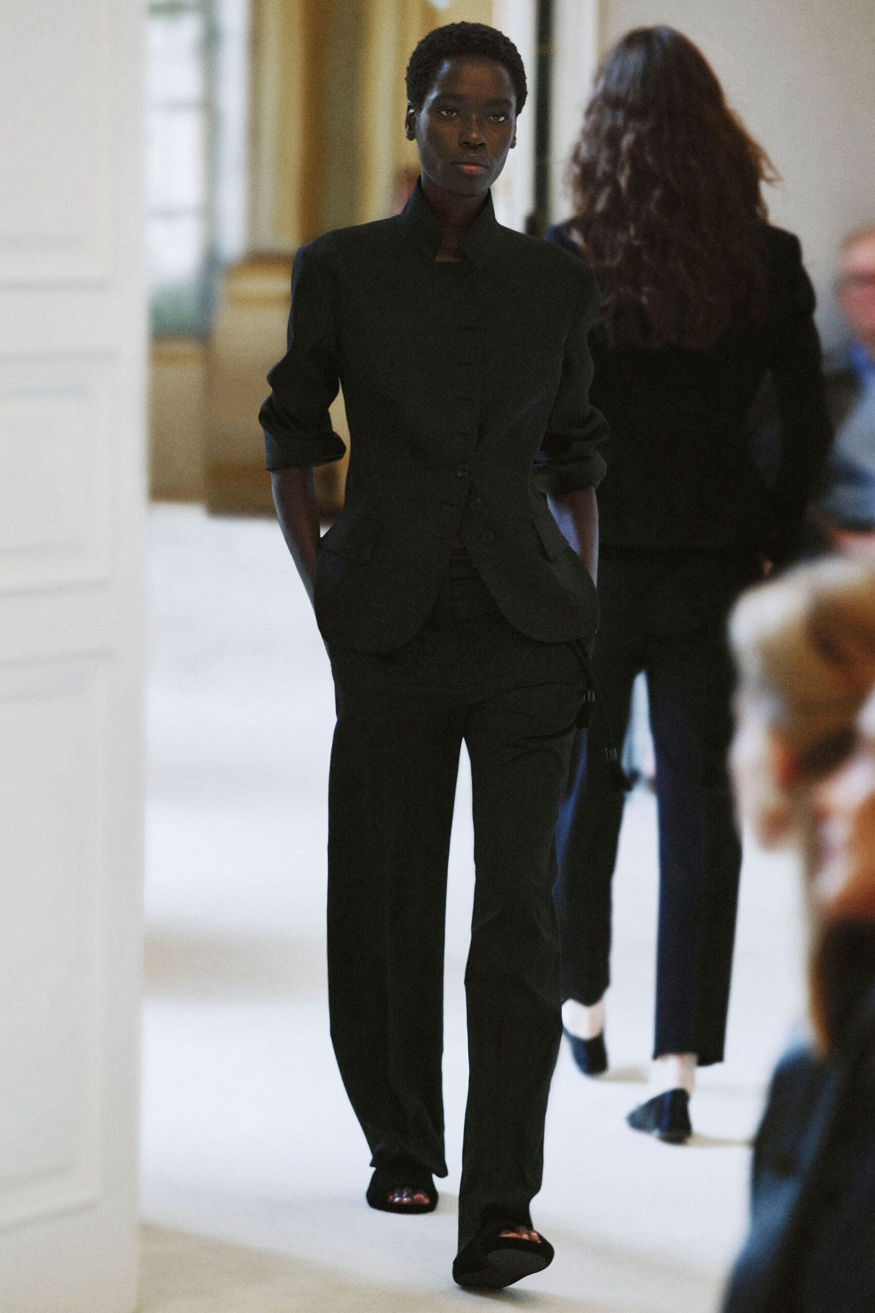 black nipped-waist blazer