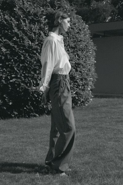 white long-sleeve collared relaxed shirt