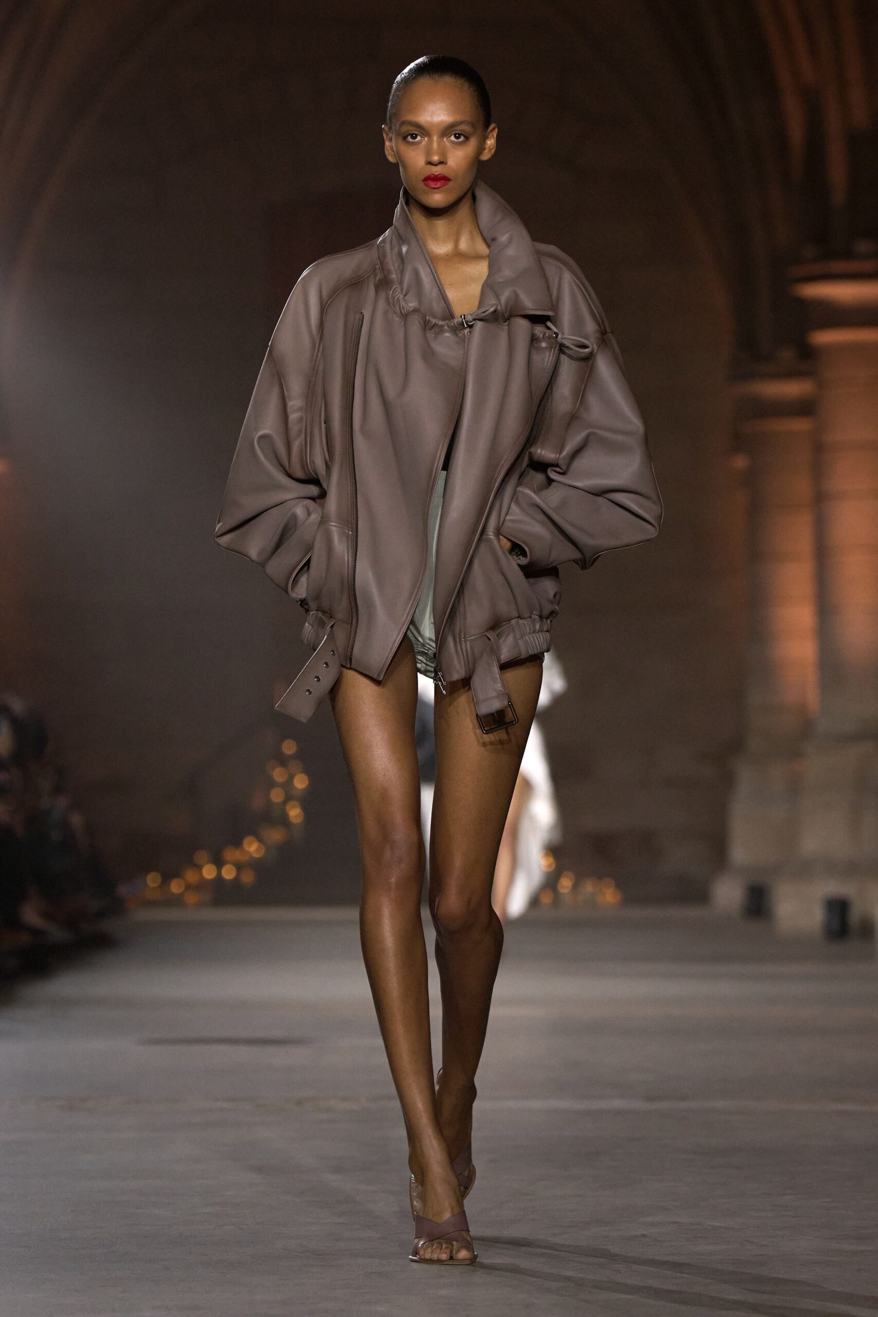 oversized leather bomber jacket
