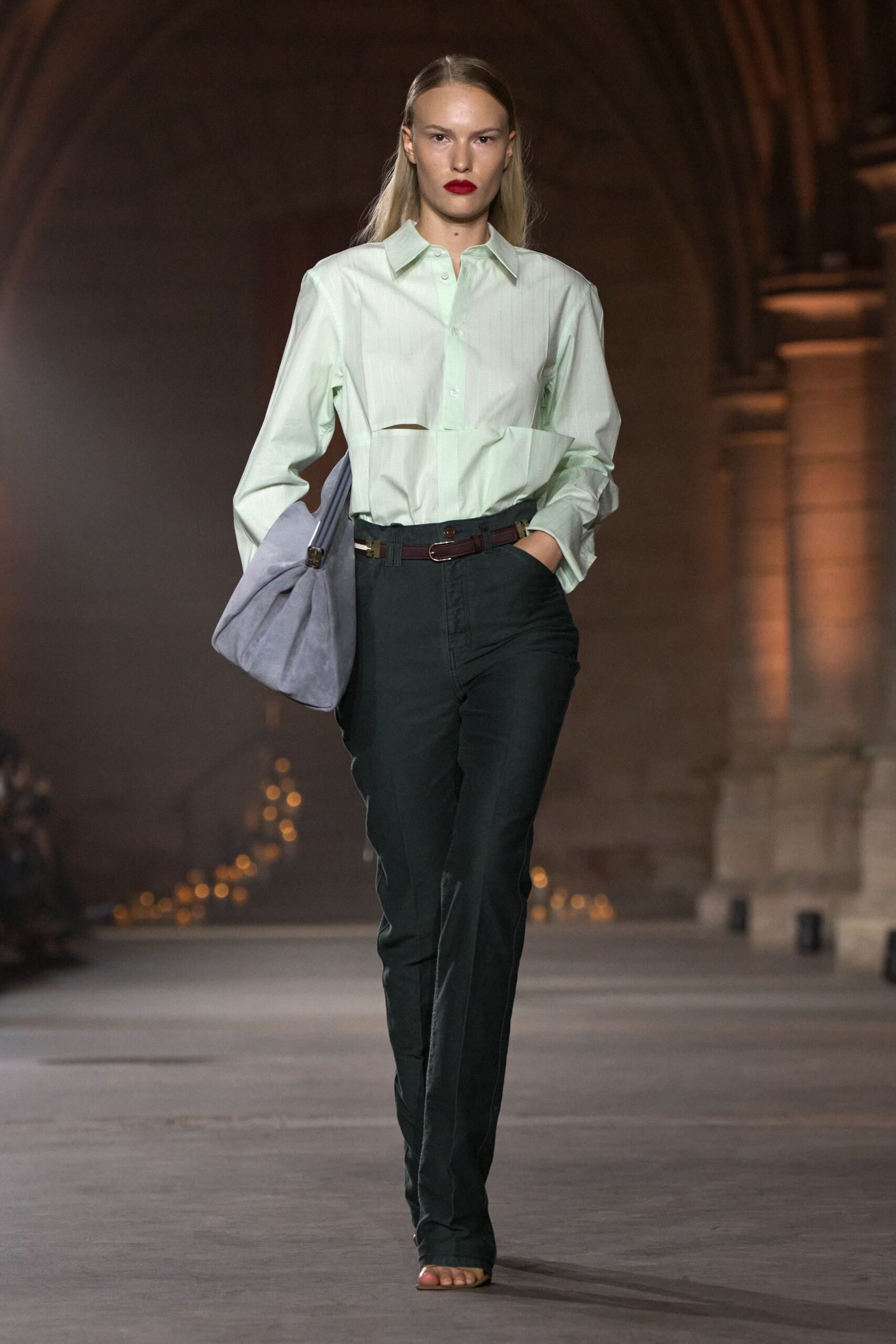 cutout collared shirt