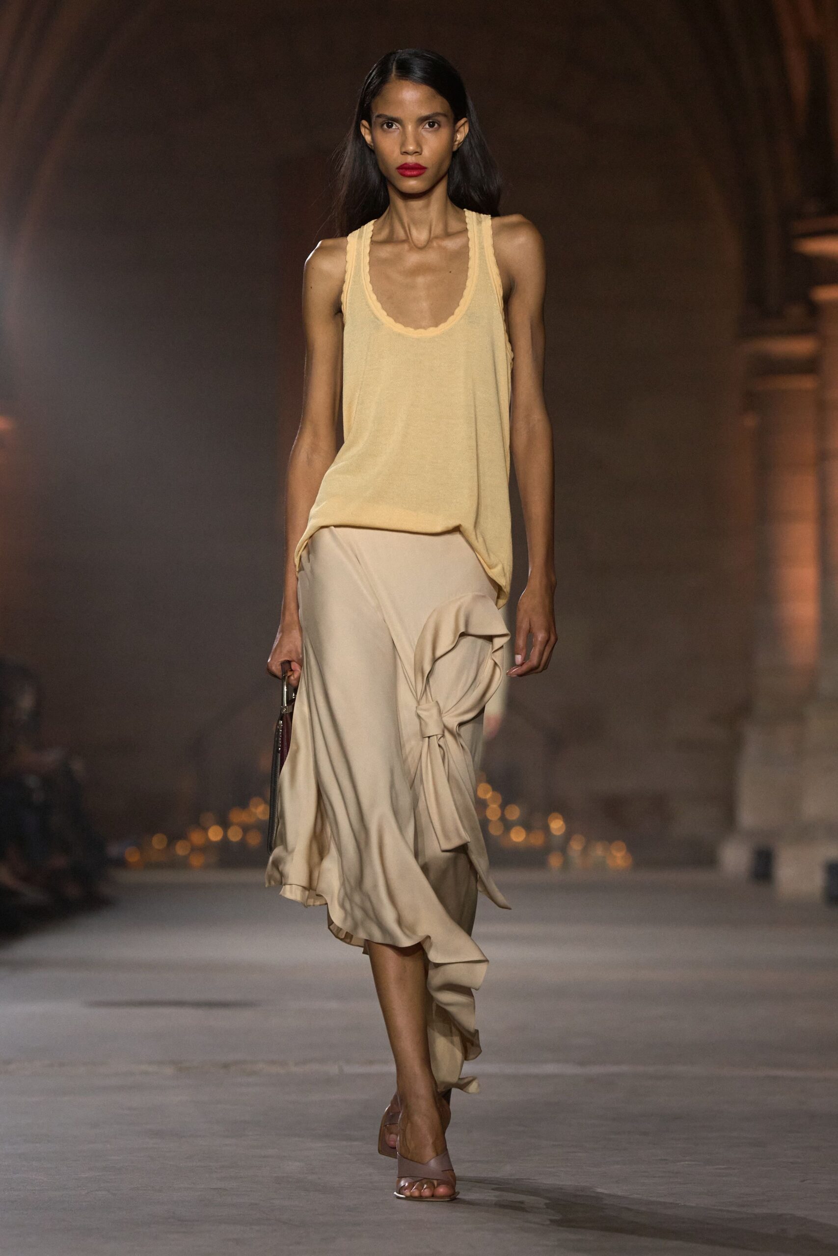 draped satin sarong midi skirt