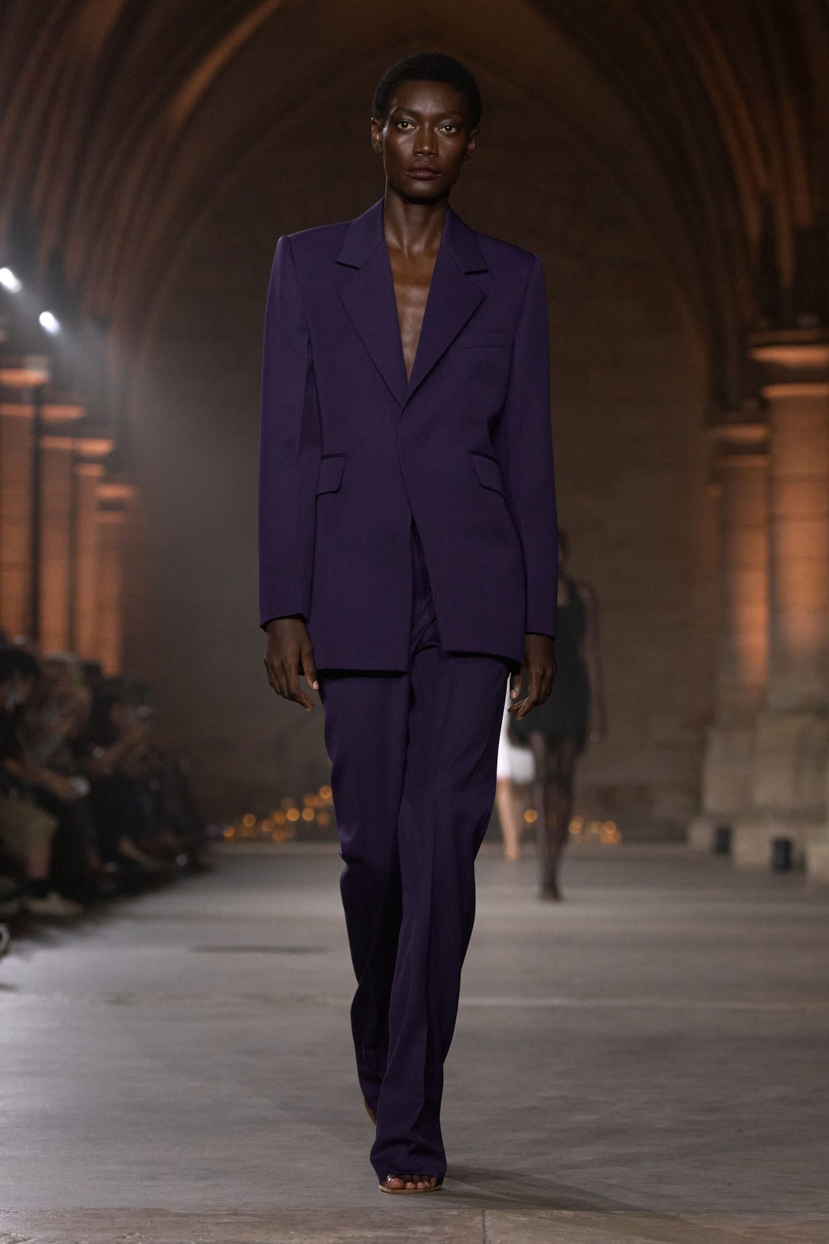 deep purple tailored blazer