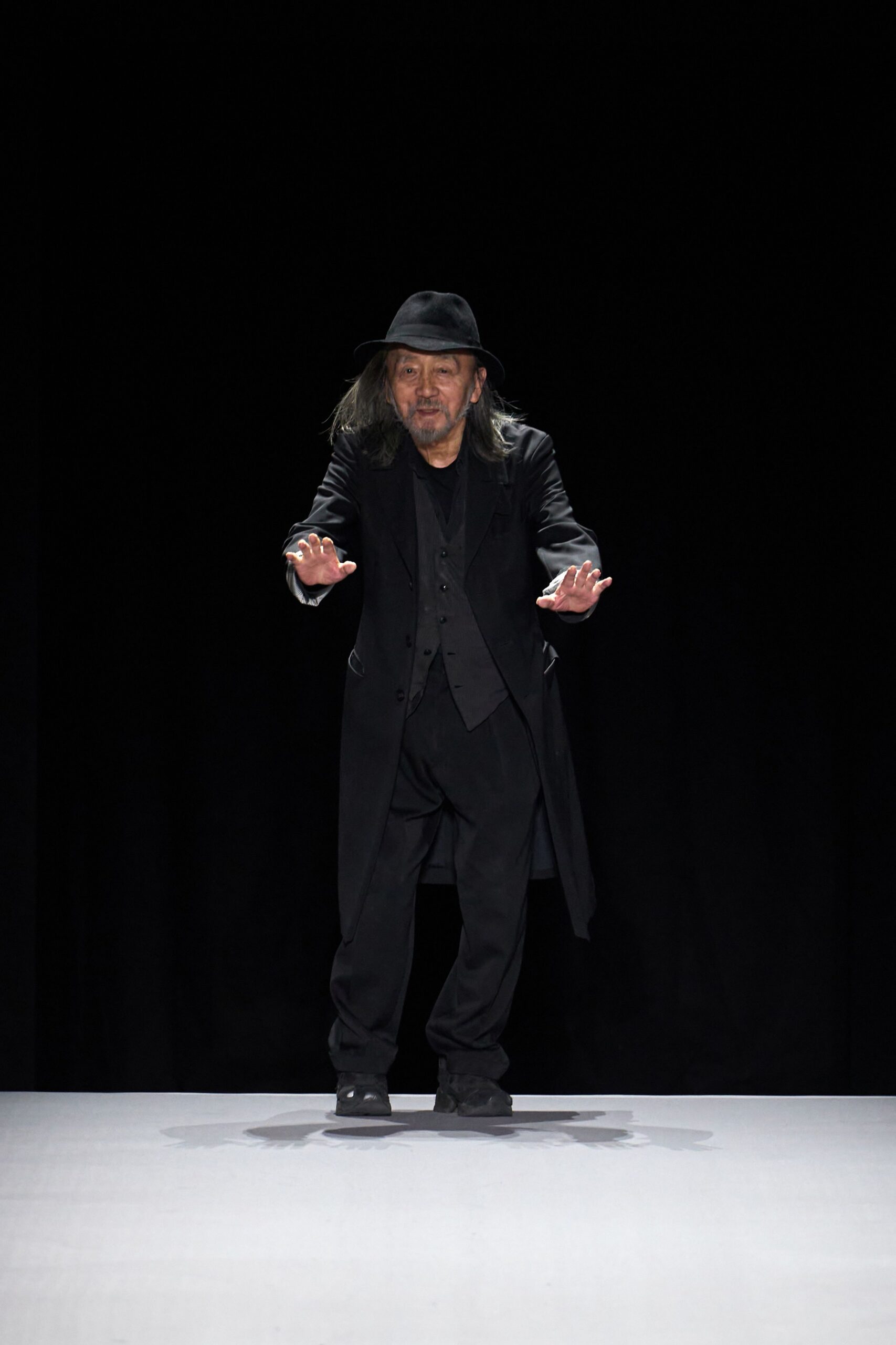 black tailored long coat