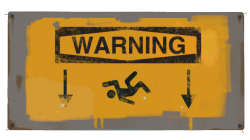 "Warning: Fall below" Sign