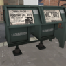 Urban newspaper box