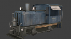 Animated Diesel switcher locomotive