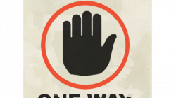 One Way Door Sign