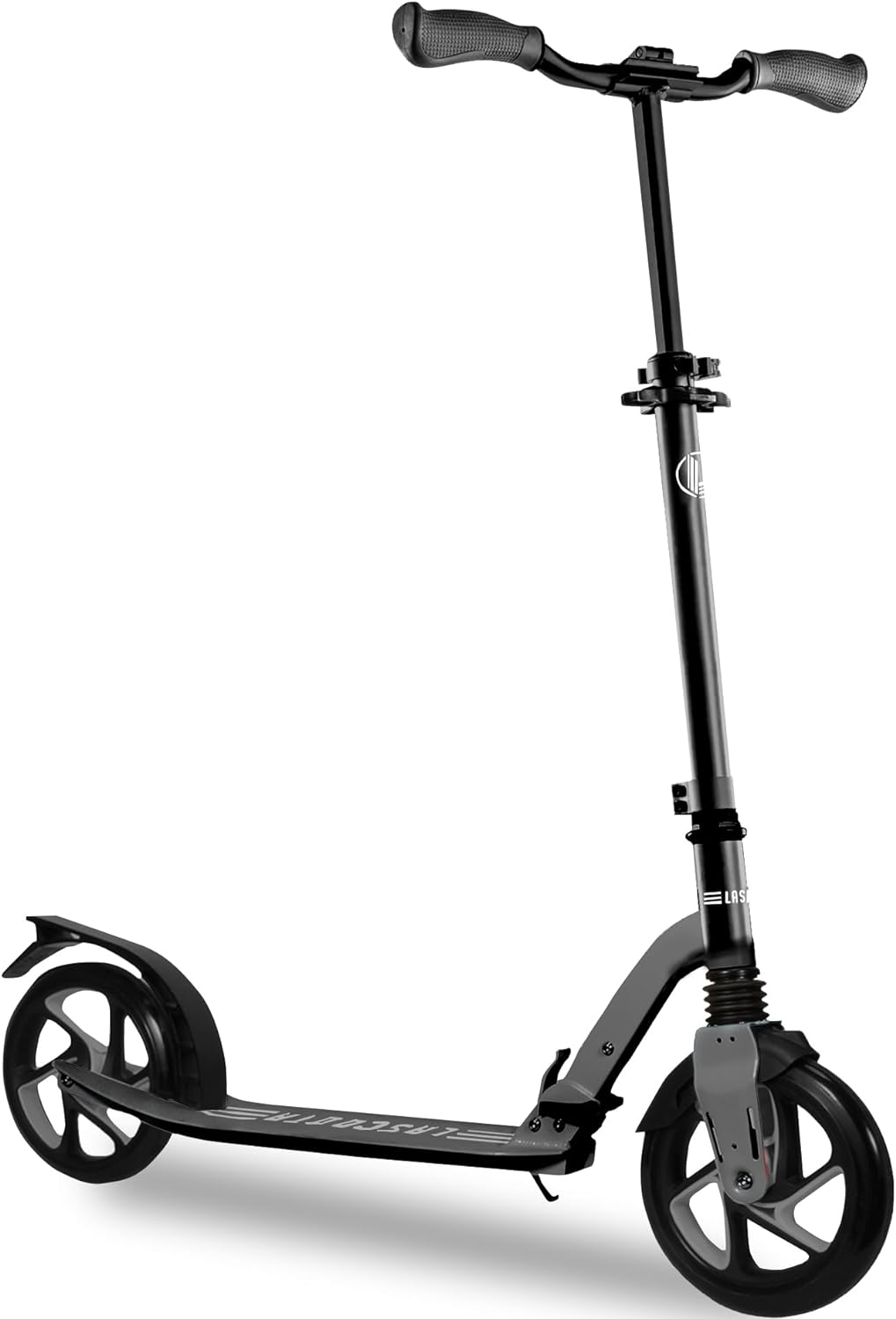 LaScoota Kick Scooter for Kids Ages 6 , Teens & Adults, Large 8" Sturdy Urethane Wheels. Adjustable Handlebar, Lightweight, Foldable, 220lbs Max Load