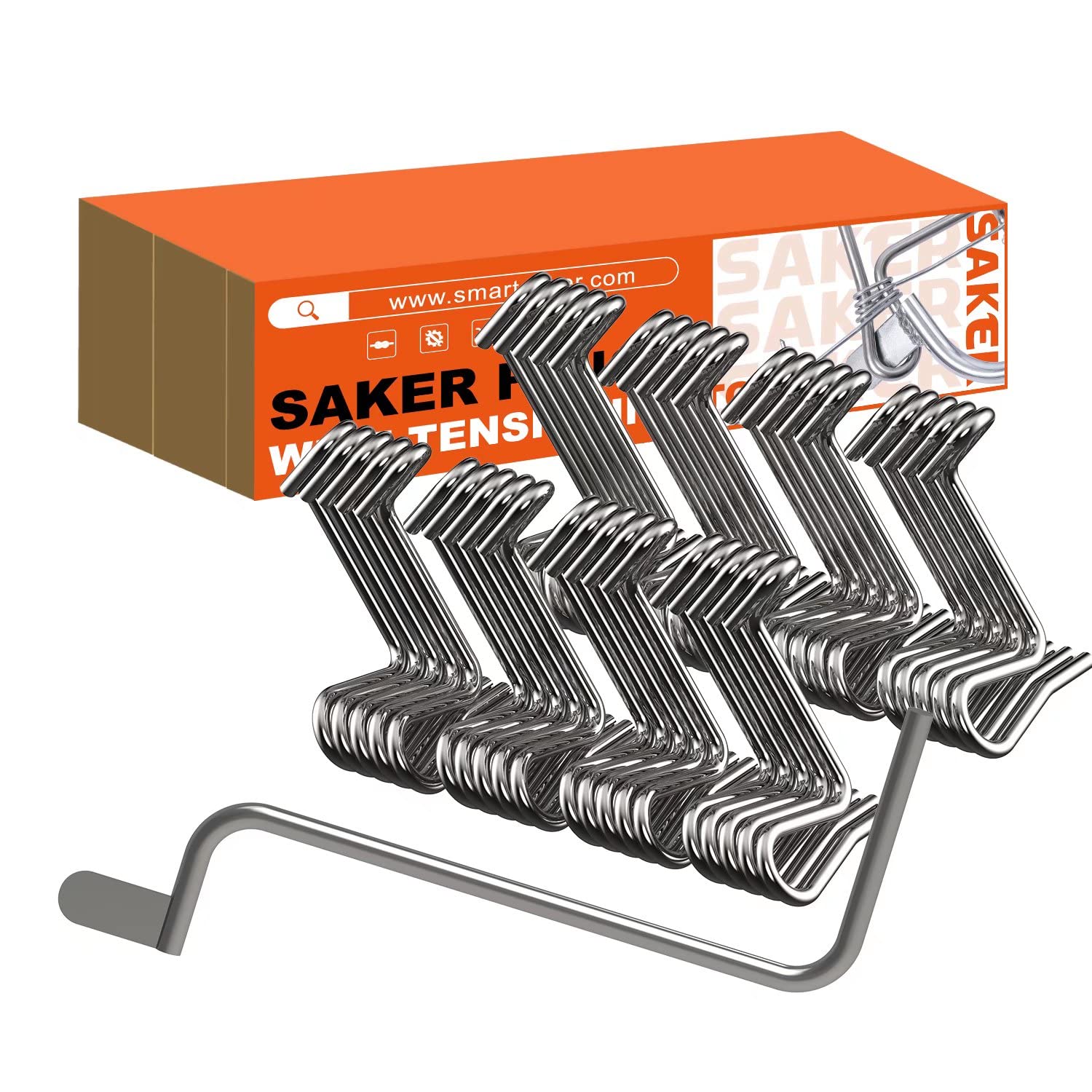 Saker Fence Wire Tensioning Tool for Turnbuckles Barb Wire Tensioner with 304 Stainless Steel for Fast Tighting Metal Fence Post and Garden Fence Wire(40 PCS Tighteners Handle)