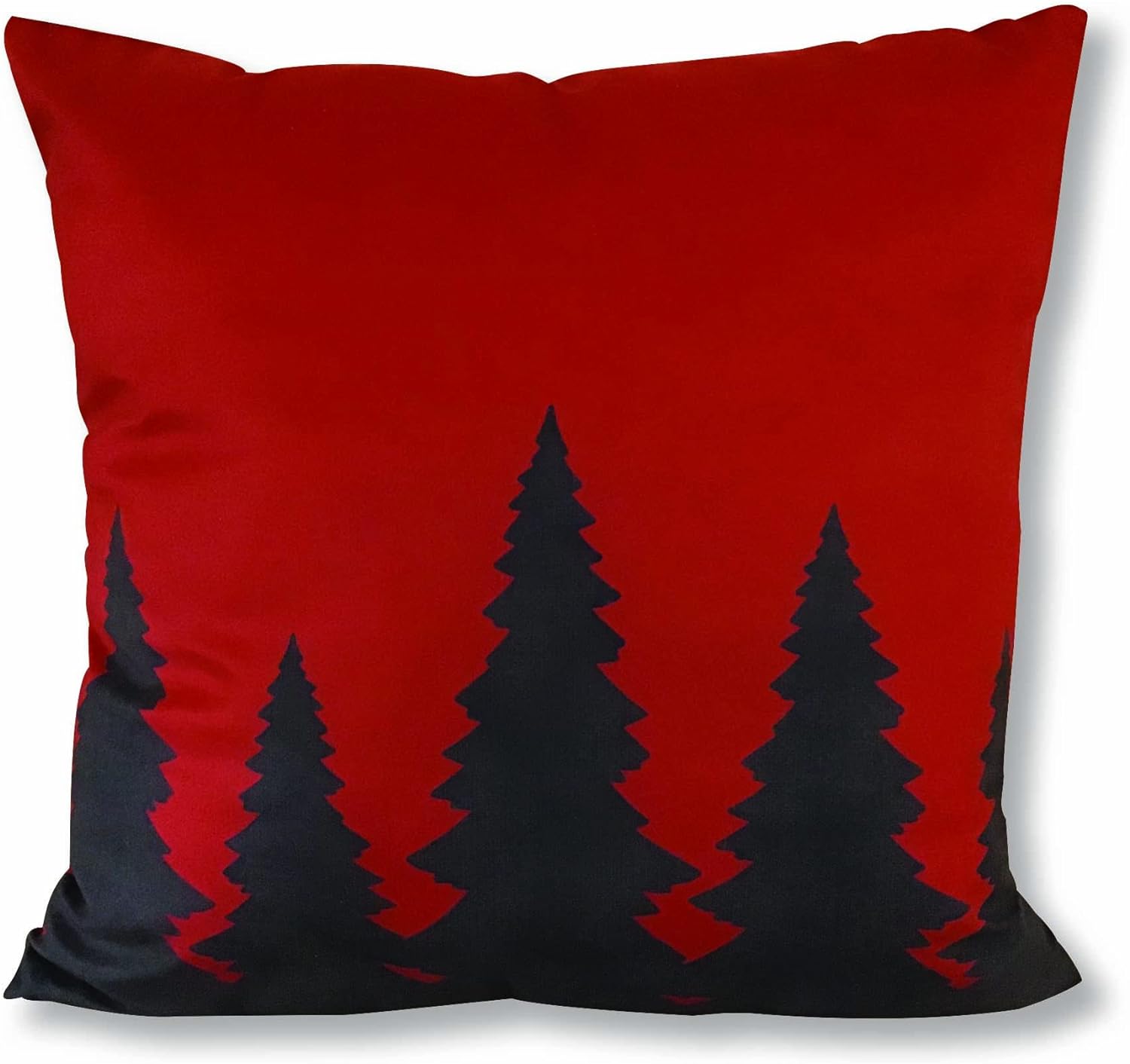Virah Bella Throw Pillow Red Pines - 18" x 18" Decorative Accent Pillow - Lodge & Farmhouse Couch Décor