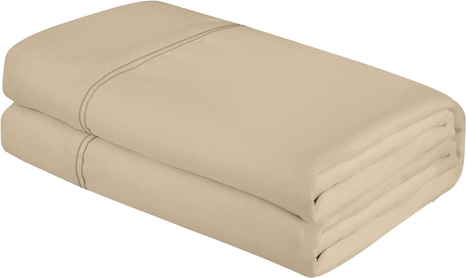 Royale Linens Twin Size Flat Sheet Only - Brushed 1800 Microfiber - Ultra Soft & Breathable - Wrinkle & Stain Resistant - Hotel Quality Flat Sheet Sold Separately - Top Sheet for Bed - (Twin, Sand)