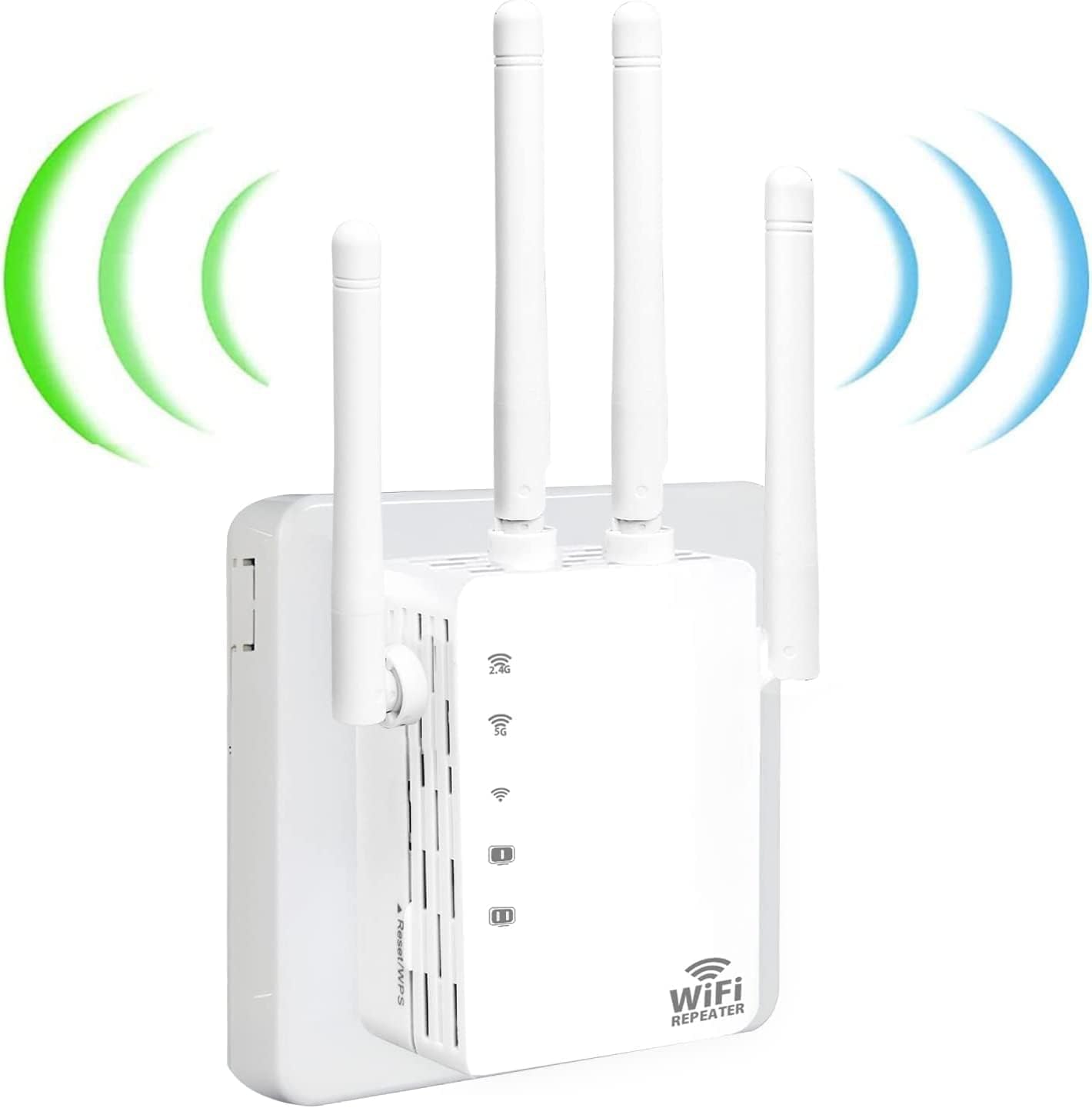 WiFi Extender,WiFi Extender Signal Booster, WiFi Booster 1200Mbps WiFi 2.4&5GHz Dual Band(8500sq.ft) WiFi Signal Strong Penetrability 35 Devices 1-Tap Setup360 Full Coverage, Supports Ethernet Port