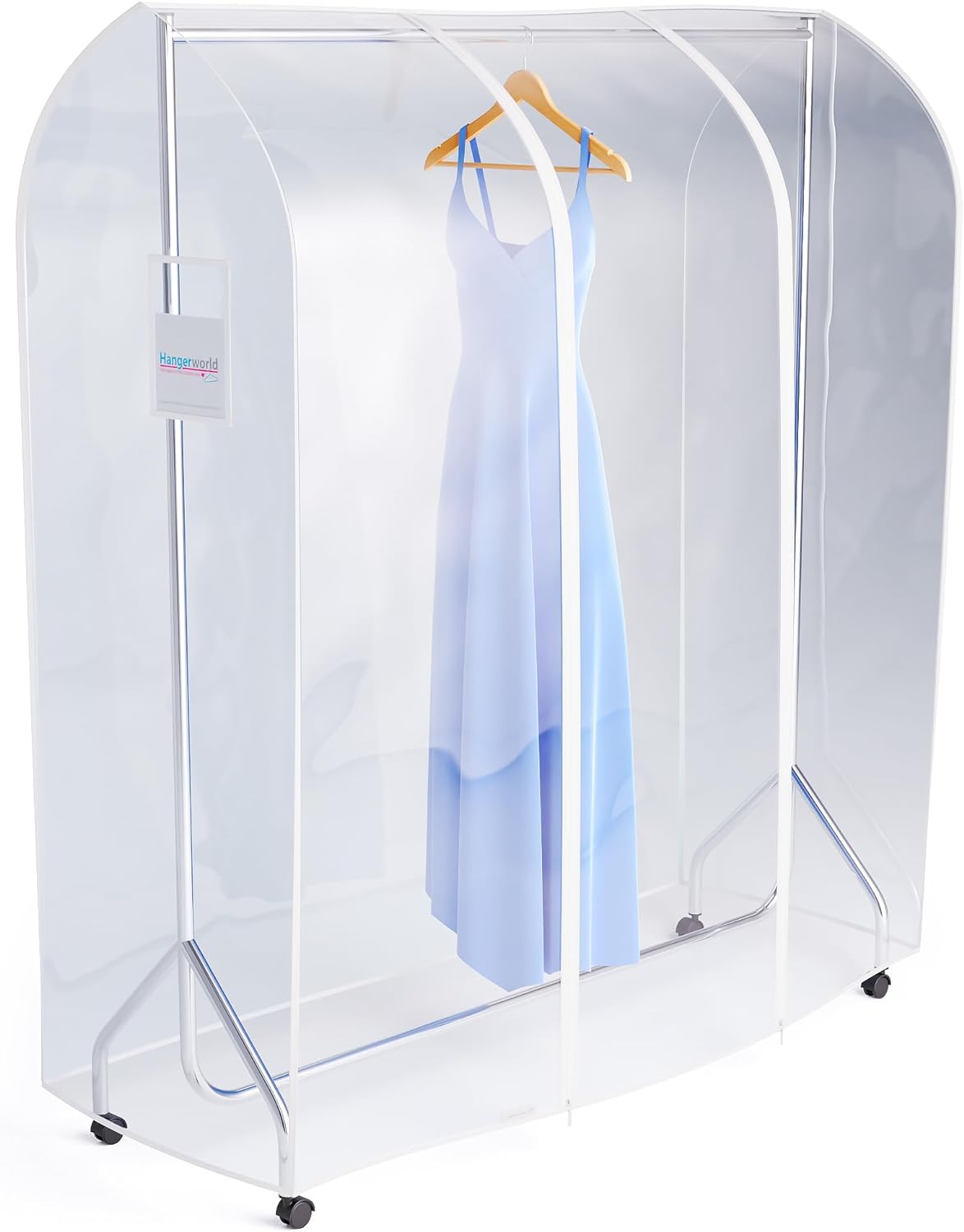 HANGERWORLD 5ft Clothes Garment Rack Cover for Open Closet Clear Showerproof Cover ONLY (60x24x57)