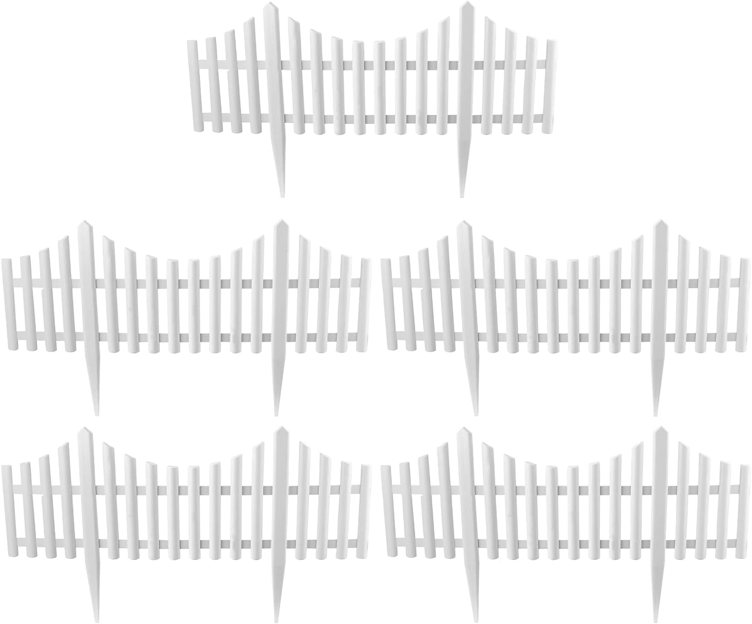 5PCS Mini Fence PVC Garden Fence Garden Picket Fence White Edgings,Grass Lawn Flowerbeds Plant Borders for Garden Flower Picket Fence Bed,Patio,LawnLandscape Garden Enclosure