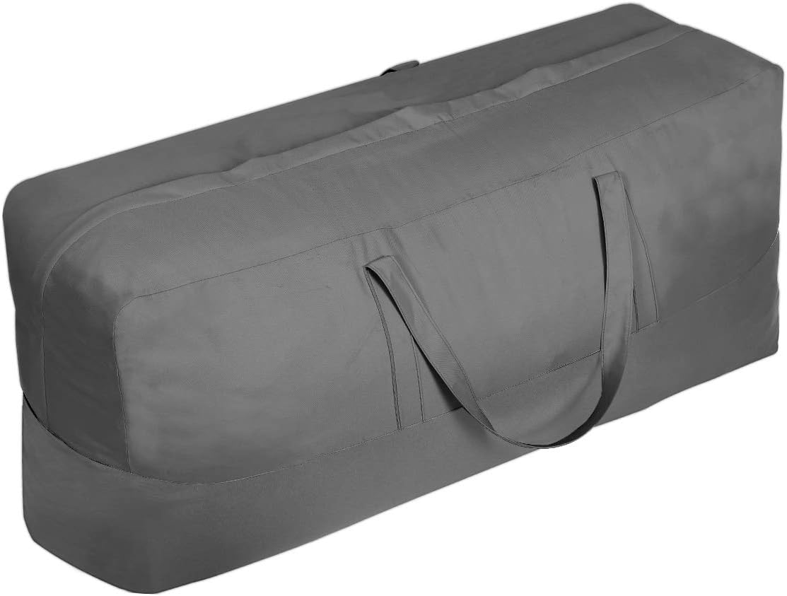 Vailge Patio Cushion Storage Bag Waterproof Cushion Storage Bag 45.5 Inch, Indoor Outdoor Cushions Storage Bag with Zipper and handles, Dustproof Patio Furniture Cover Storage Bag -Standard,Grey