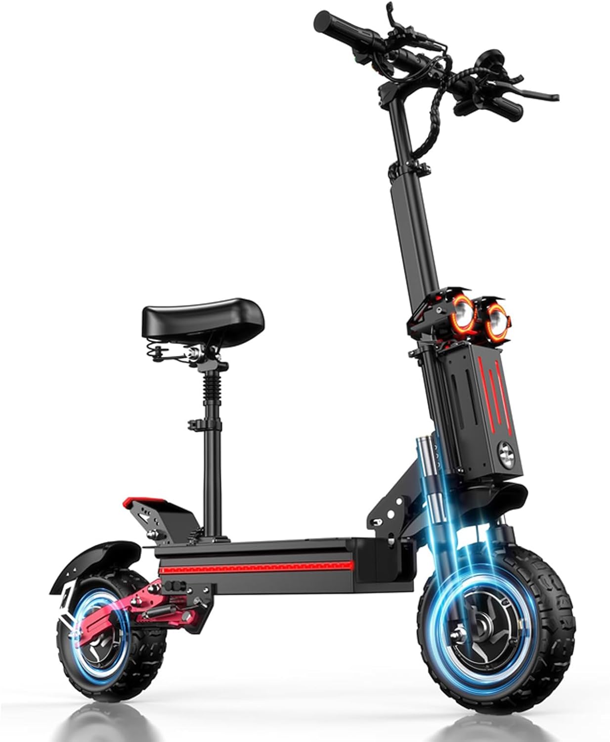 Dual Drive Electric Scooter Adults,11Off Road Foldable 5600W Dual Motor, A fast r Mobility Scooter 50 mph,Weight Capacity 800 lbs, Removable Seat Li-Ion Battery 20A Range 45 Miles Electric Scooter