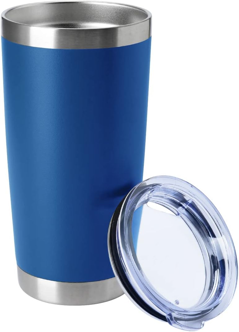 HASLE OUTFITTERS 20oz Tumblers Stainless Steel Mugs with Lid Double Wall Vacuum Insulated Coffee Cups for Cold & Hot Drinks (20oz-Dark Blue, 1 Pack)