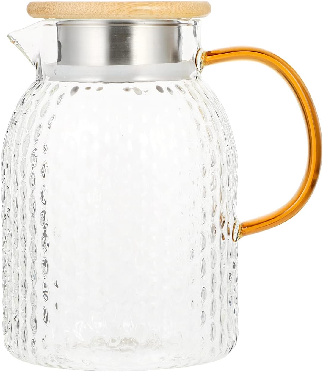 Cabilock 1. 4L Glass Water Pitcher Juice Pitcher with Lid Serving Carafe Tea Pitcher Hot Cold Water Jug for Water Juice Sangria Cocktails Beverage