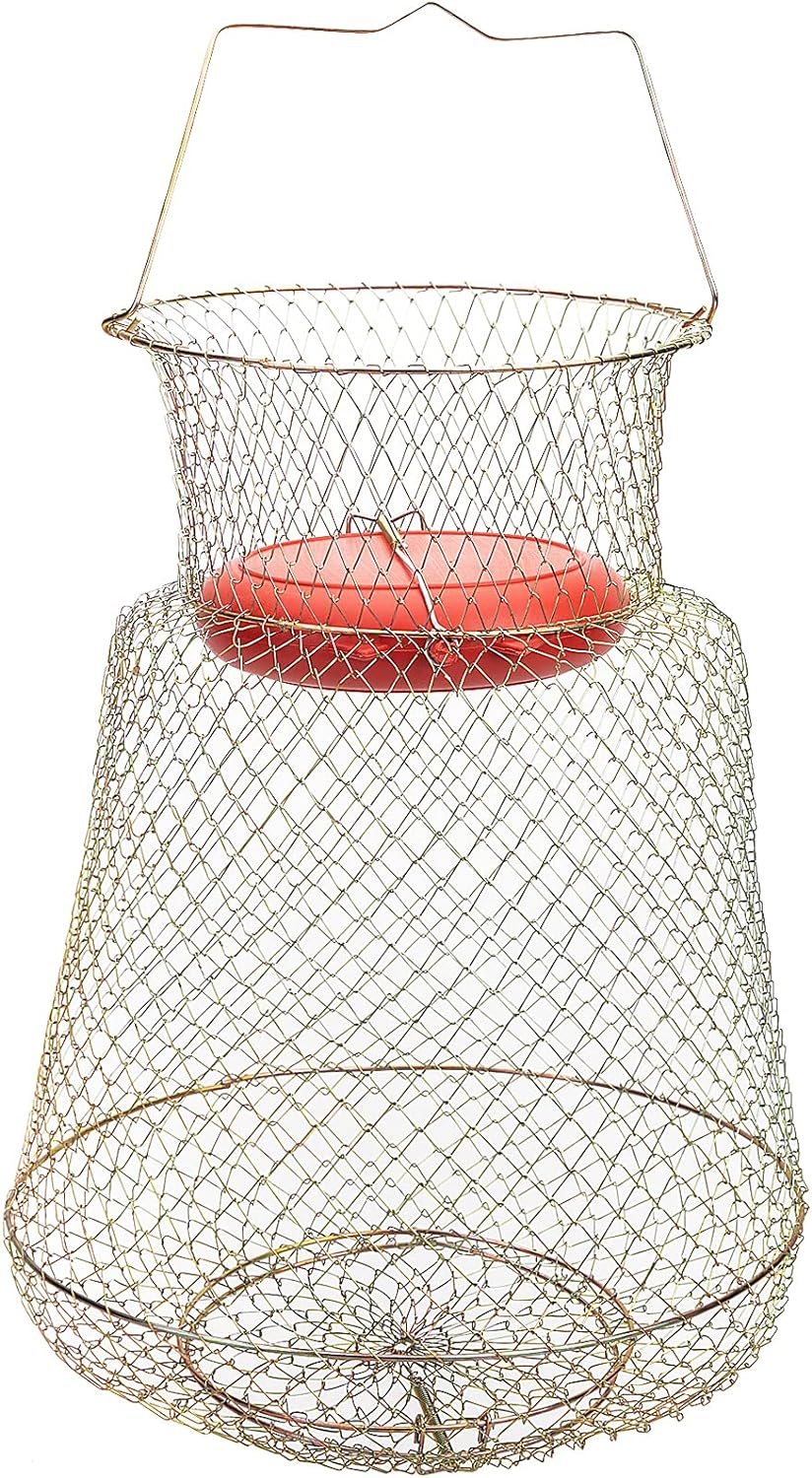 codree Galvanized Steel Wire Fish Baskets, Collapsible Wire Fish Baskets, Portable Fishing Basket, Robust and Easy to Use