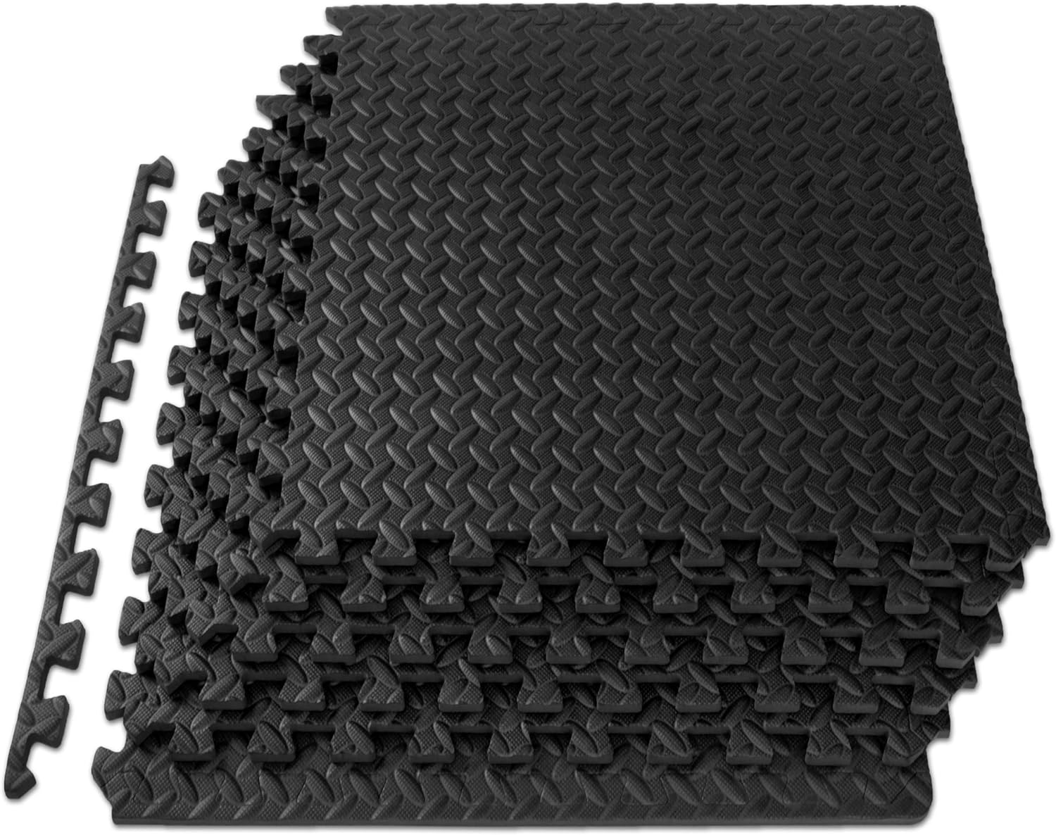 ProsourceFit Puzzle Exercise Mat  in, EVA Interlocking Foam Floor Tiles for Home Gym, Mat for Home Workout Equipment, Floor Padding for Kids