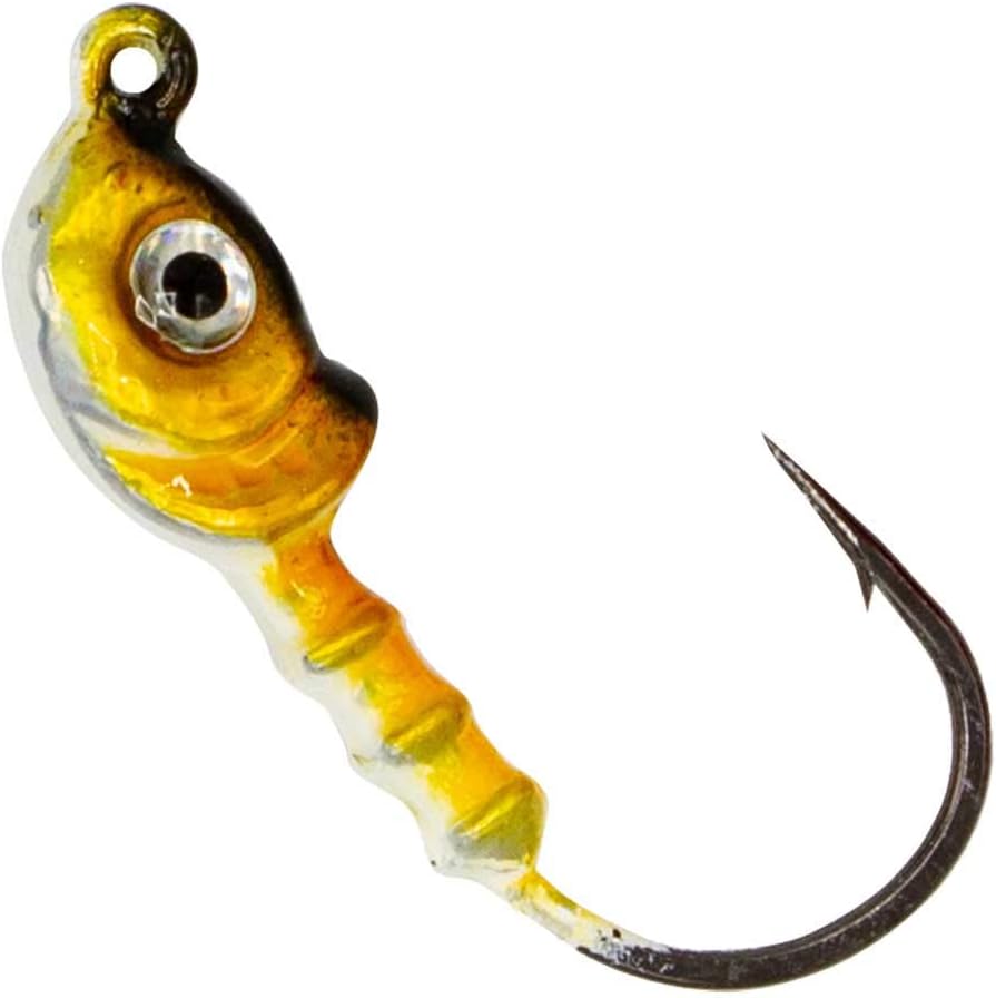 Charlie' Worms Fishing Lures Jig Heads with Double Eye Ball and Sharp Sturdy Hook for Saltwater Freshwater Bass Trout 6pk