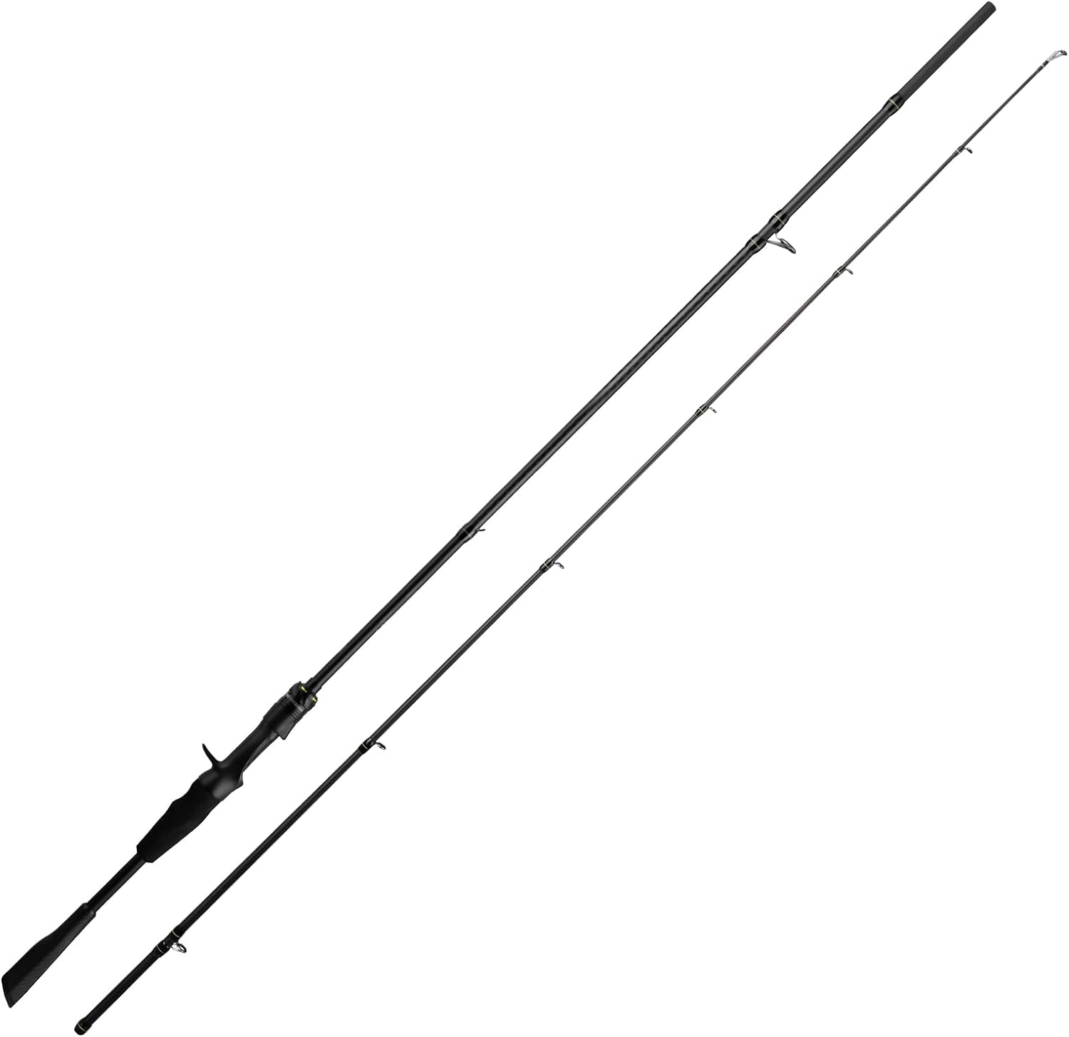 Handing M1 Baitcaster Rod, 6'6''-7'3'' Medium to Heavy Freshwater Casting Fishing Rod, Fuji O+A Ring Guides, 24T Carbon Fiber Baitcasting Trout Bass Rod, EVA+Carbon Handle, 1 Piece and 2 Pieces