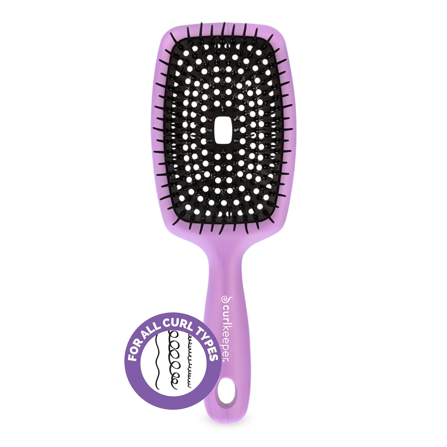 Curl Keeper Flexy Hair Brush, Purple - Detangling Hair Brush with Flexible Bristles for Shower Use, Combing Through Curls & Removing Tangles - Lightweight Hair Accessories for All Hair Type