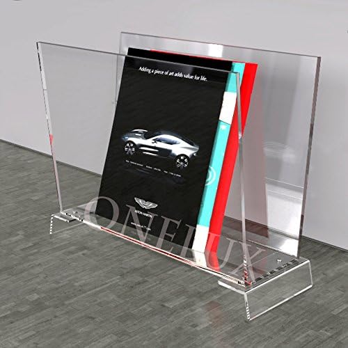 ONELUX Clear Acrylic Home use Acrylic Magazine/Newspaper/brochure Rack,Lucite Book Holder - KD Packed