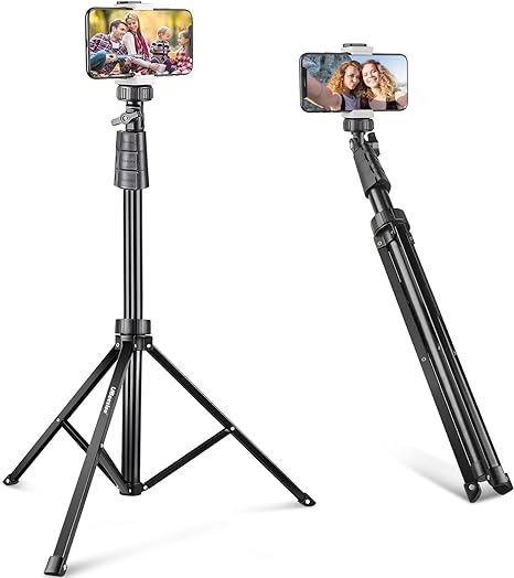 UBeesize 67'' Phone Tripod Stand & Selfie Stick Tripod, All in One Professional Tripod, Cellphone Tripod with Wireless Remote and Phone Holder, Compatible with All Phones/Cameras,Load capacity: 1.5 Kg