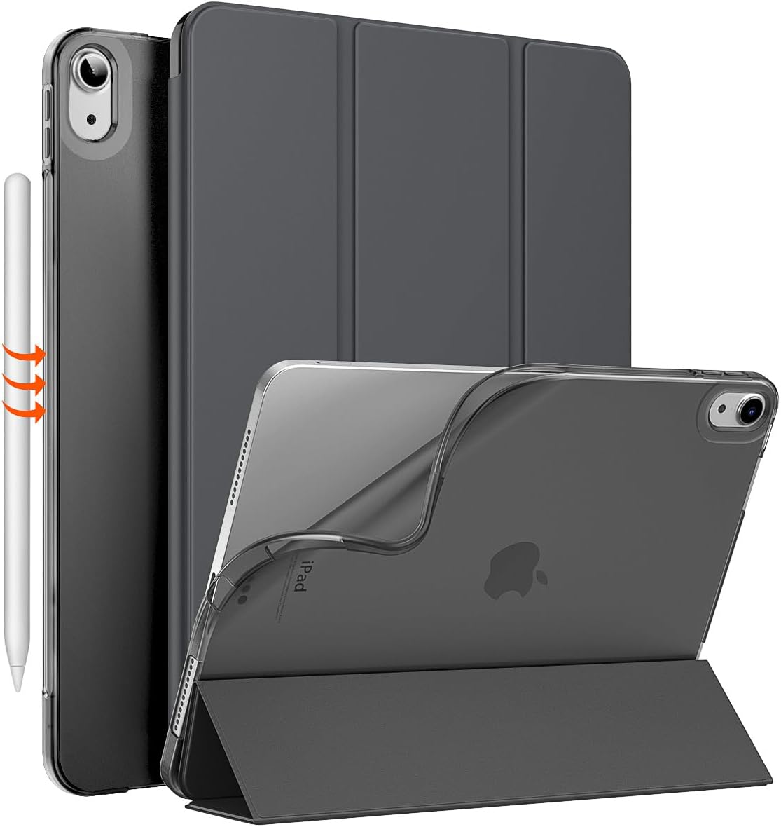 MoKo for iPad Air 6th Generation 11-inch Case (M2) 2024, iPad Air 5th/4th Gen Case 10.9 2022/2020, Translucent Frosted Soft TPU Back Cover for iPad Air 6/5/4 Gen, Slim iPad Air Case, Space Gray