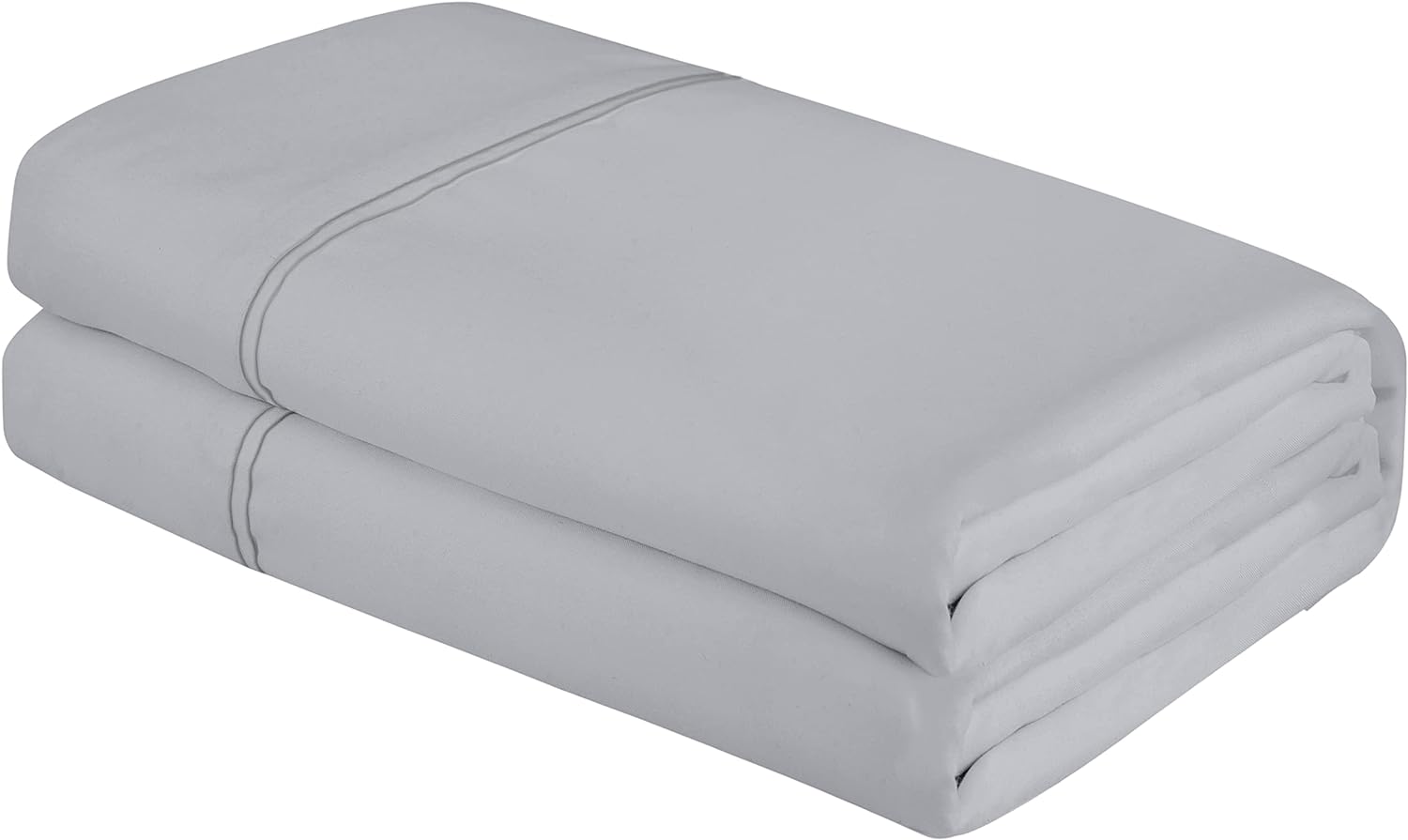 Royale Linens Queen Size Flat Sheet Only - Brushed 1800 Microfiber - Ultra Soft & Breathable - Wrinkle & Stain Resistant - Hotel Quality Flat Sheet Sold Separately - Top Sheet for Bed (Queen, Silver)