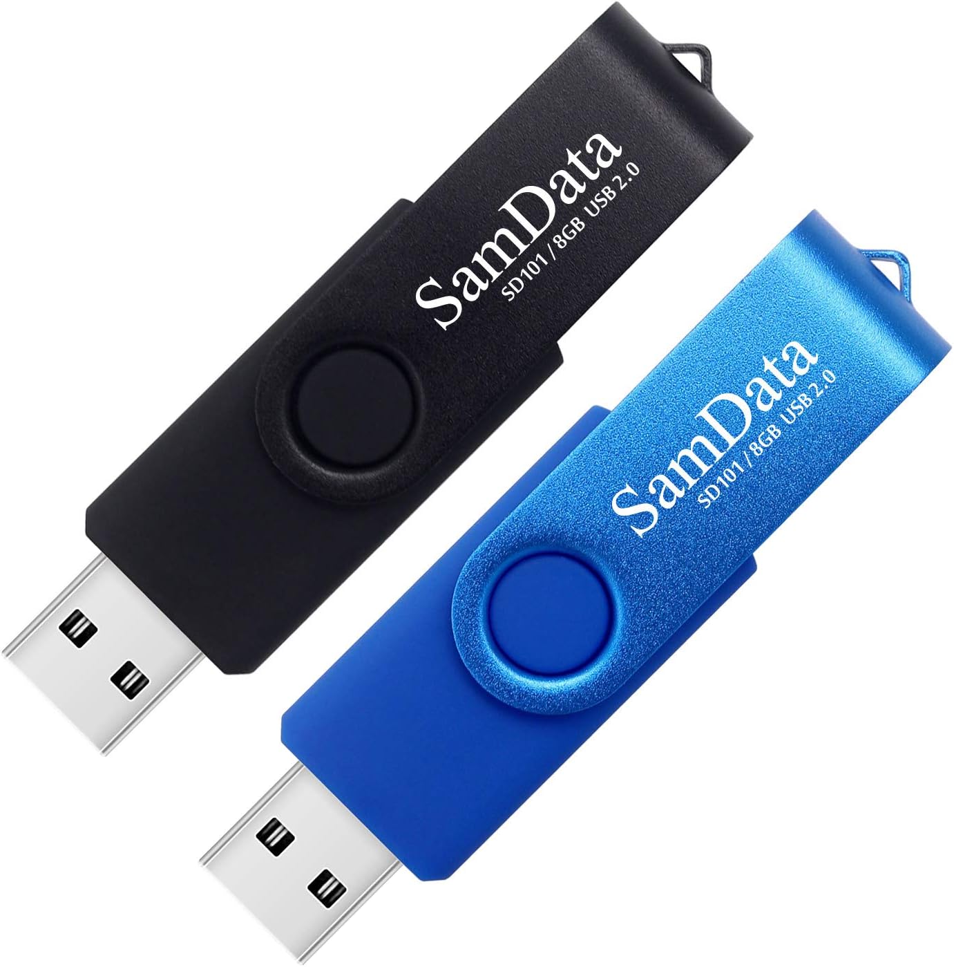 8GB USB Flash Drives 2 Pack 8GB Thumb Drives Memory Stick Jump Drive with LED Light for Storage and Backup (2 Colors: Black Blue)