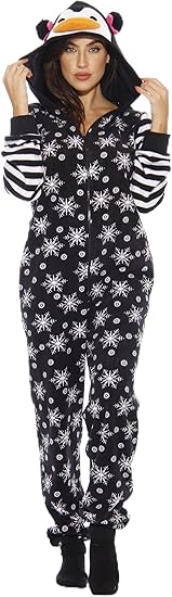 Just Love Holiday Penguin Adult Onesie Pajamas