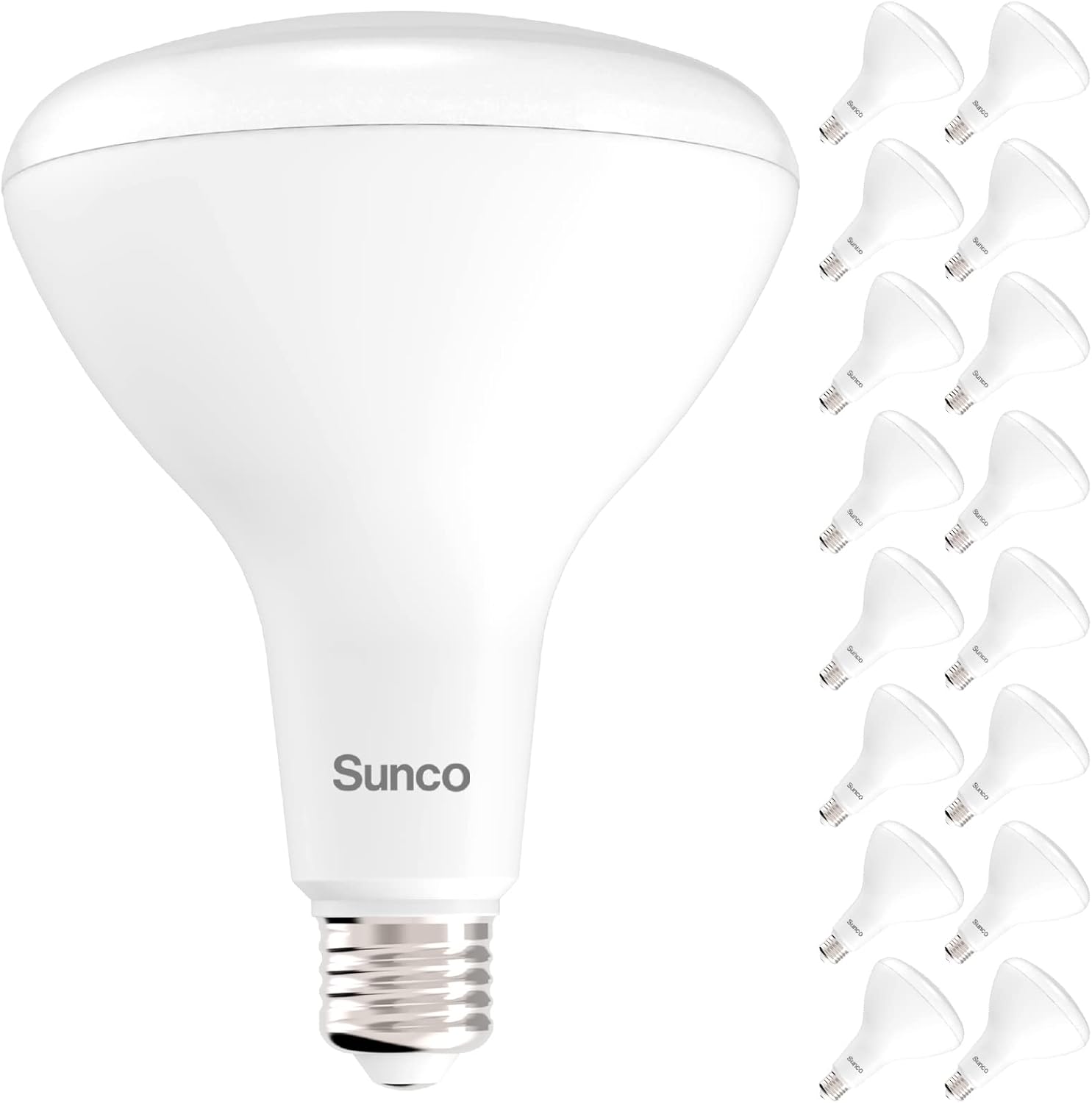 Sunco 16 Pack BR40 Light Bulbs, LED Indoor Flood Light, Dimmable, CRI94 3000K Warm White, 100W Equivalent 17W, 1400 Lumens, E26 Base, Indoor Residential Home Recessed Can Lights, High Lumens - UL