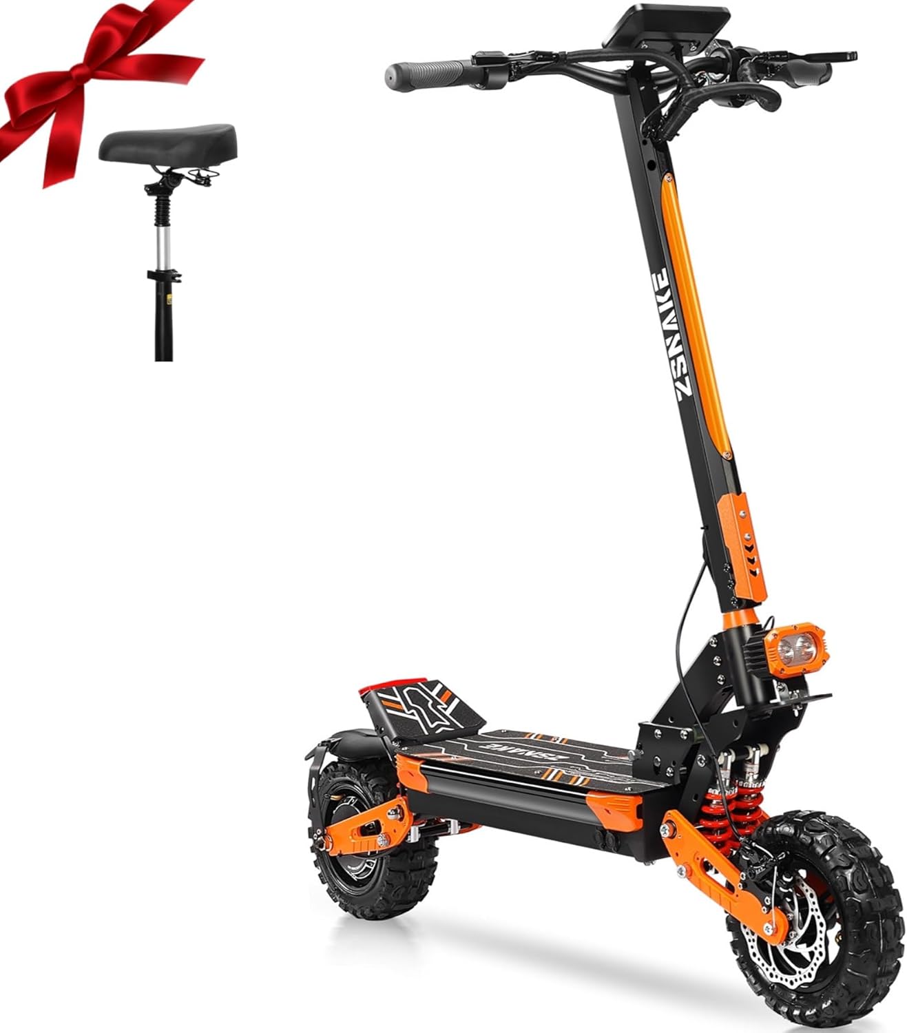 Electric Scooter for Adults High Power 2800W/5600W Dual Motors Top Speed 32/52 MPH, 60V 15/30Ah Battery 35/60 Miles Range 11 Off-Road Tire Sport E-Scooter with Seat