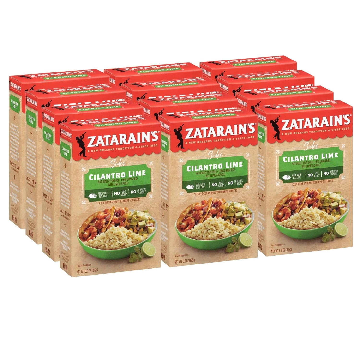 Zatarain&#39;s Cilantro Lime Rice, 6.9 oz (Pack of 12)