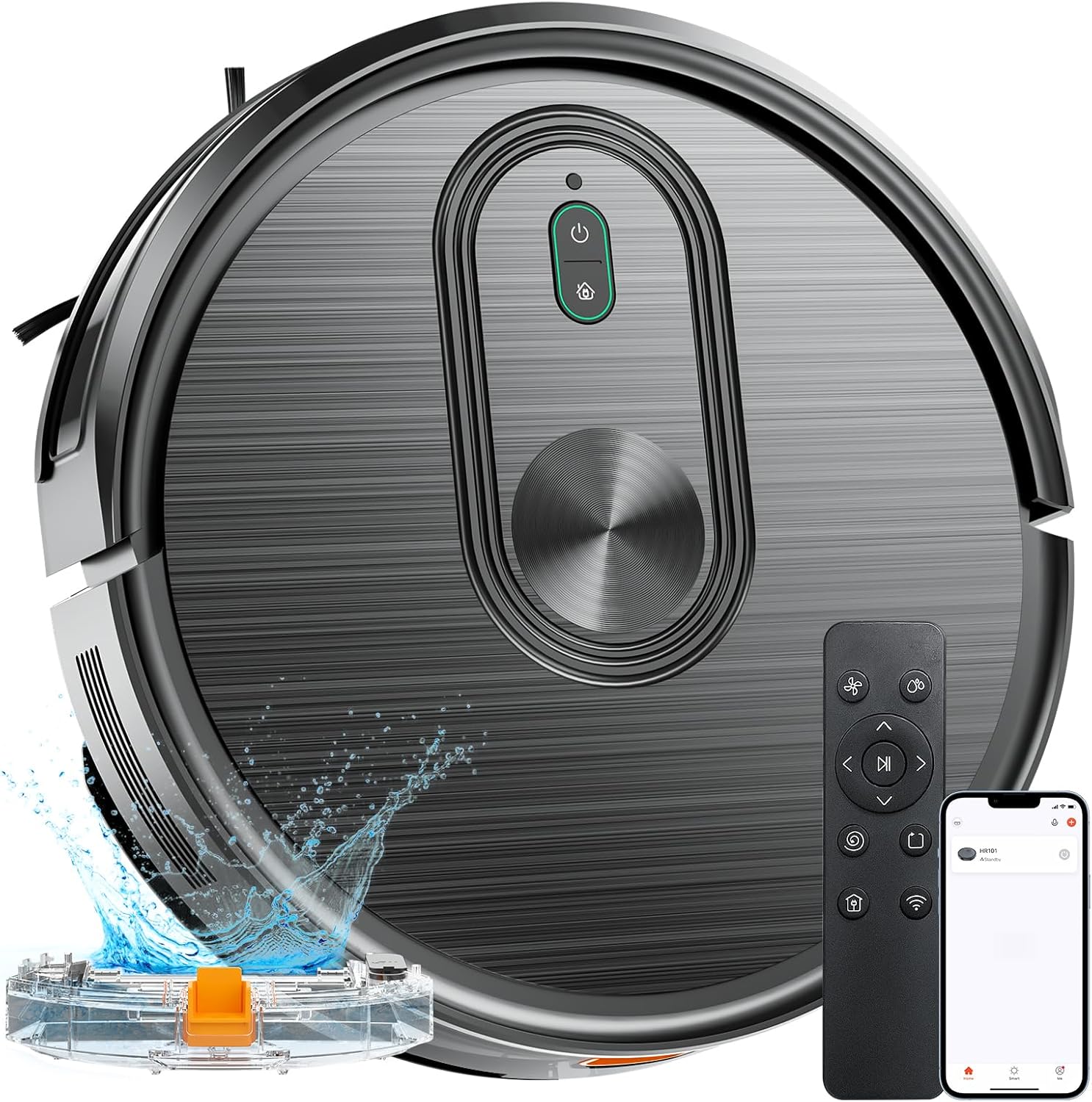 Robot Vacuum and Mop Combo, 2 in 1 Mopping Robotic Vacuum with Schedule, App/Bluetooth/Voice, Max Suction 3200Pa, Self-Charging Robot Vacuum Cleaner, Slim, Ideal for Pet Hair, Hard Floor, Carpet