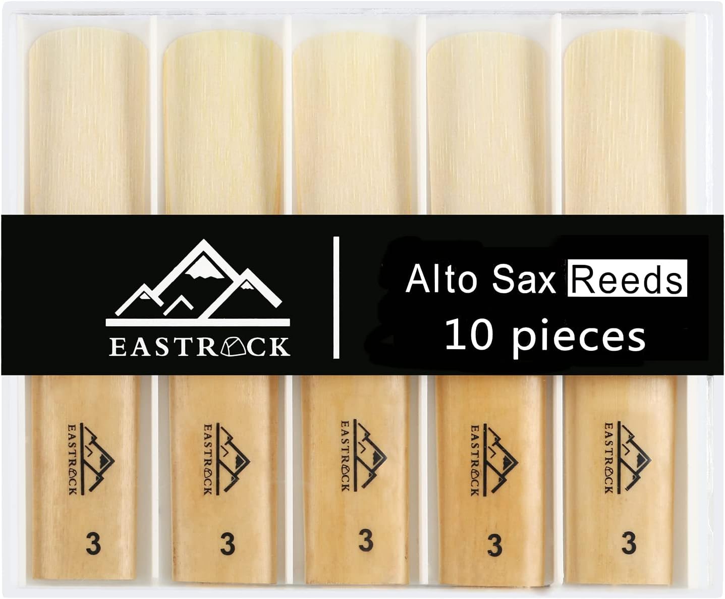 EASTROCK Saxophone Reeds 2.0/2.5/3.0 for Alto Saxophone Strength 3.0-10 Pack