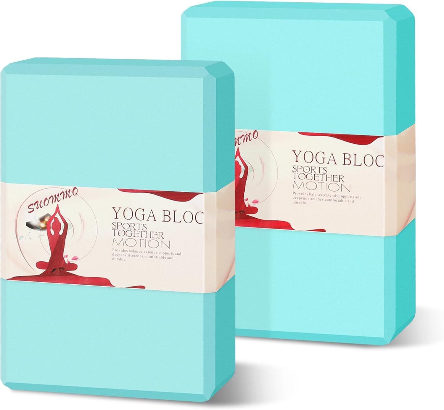 Yoga Blocks 2 Pack - Premium EVA Foam for Yoga, Pilates, Meditation, and Stretching - Non-Slip Lightweight Durable Bricks for Improving Poses and Balance