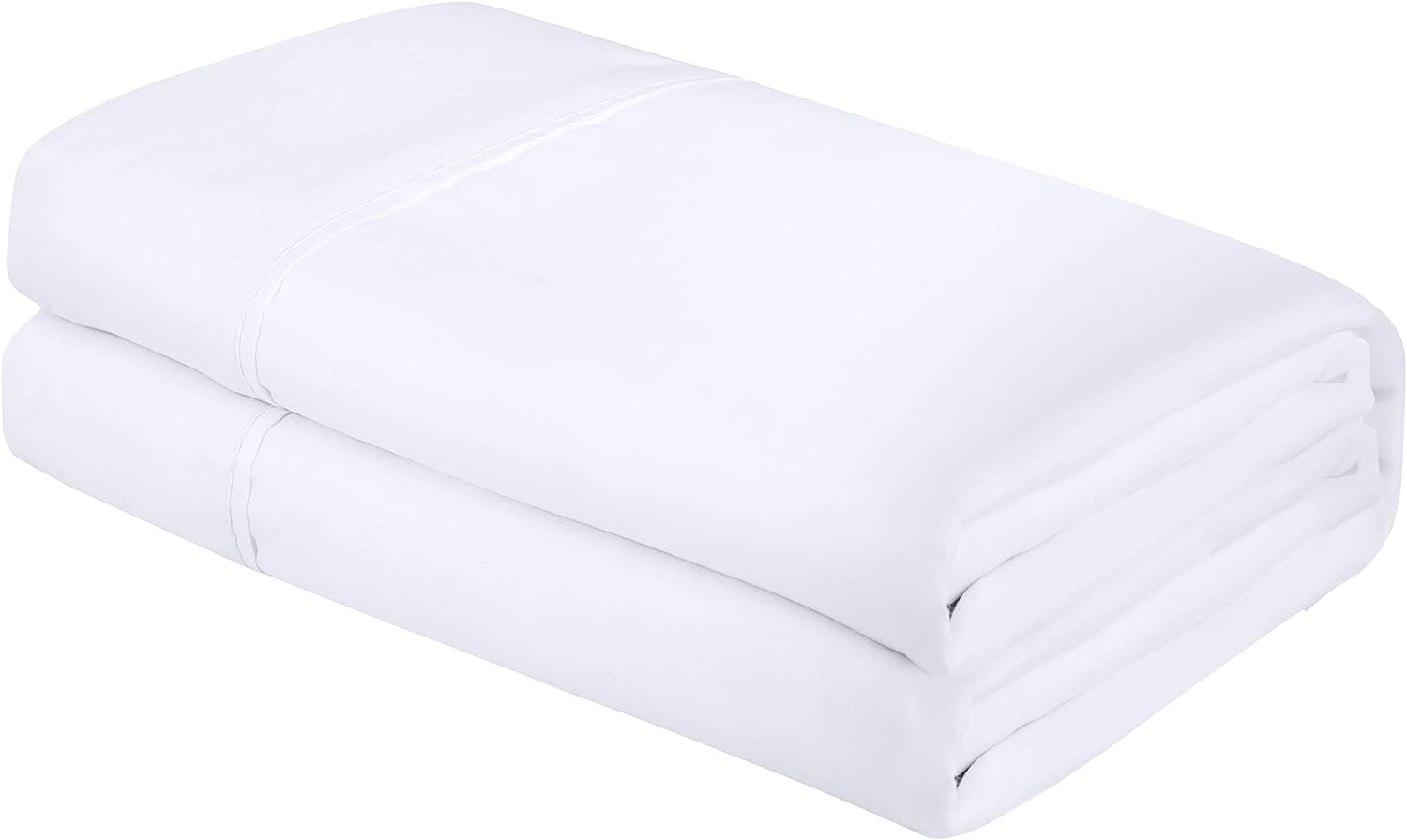 Royale Linens King Flat Sheet Only - Brushed 1800 Microfiber - Ultra Soft & Breathable - Wrinkle & Stain Resistant - Hotel Quality Flat Sheet Sold Separately - Top Sheet for Bed - (King, White)